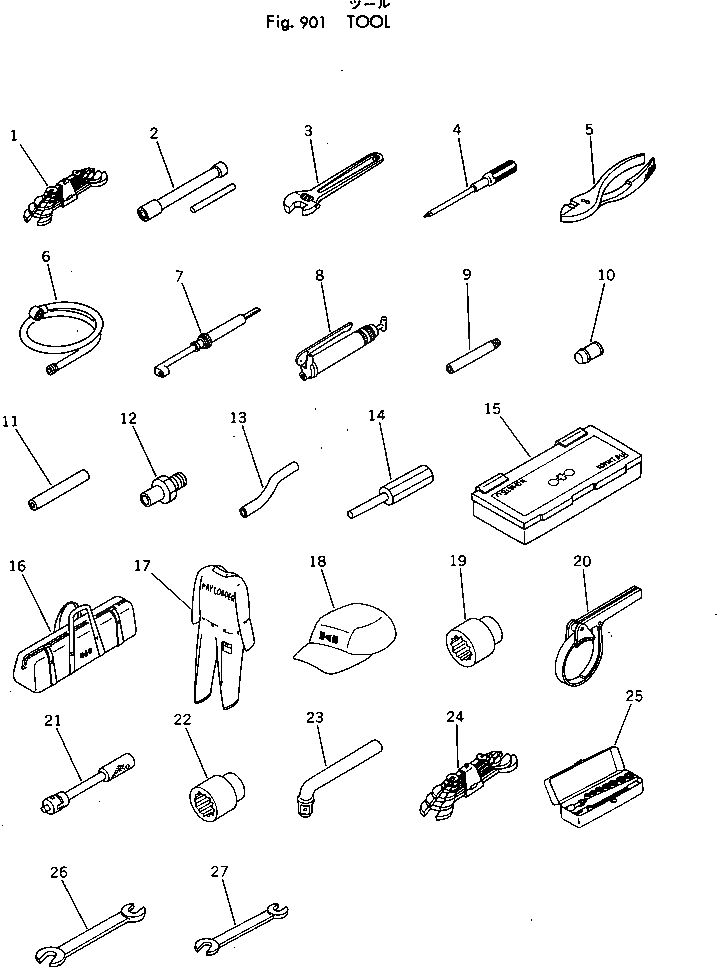 Схема запчастей Komatsu 540B-1 - ИНСТРУМЕНТ(№-) ИНСТРУМЕНТ И РЕМКОМПЛЕКТЫ