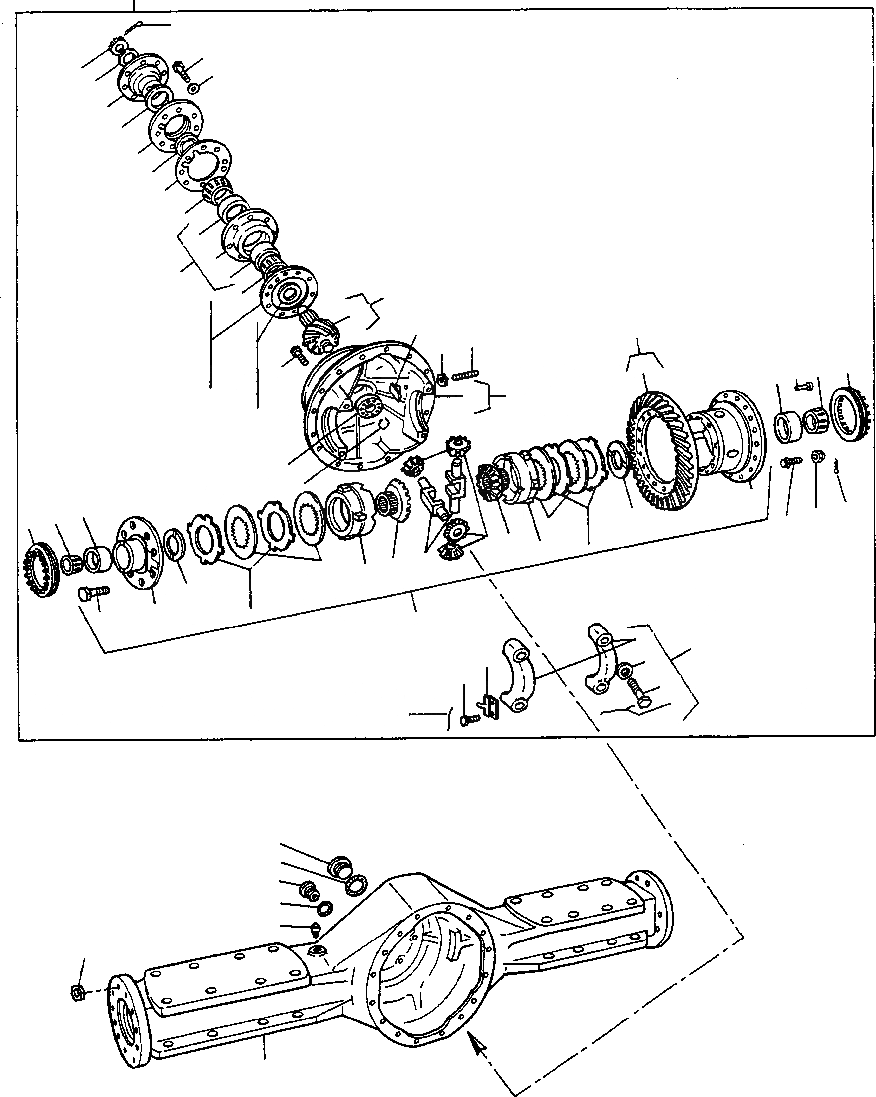 Схема запчастей Komatsu 55C - ПЕРЕДНИЙ МОСТ, МОСТ INSERT, ДИФФЕРЕНЦ. ПЕРЕДНИЙ МОСТ