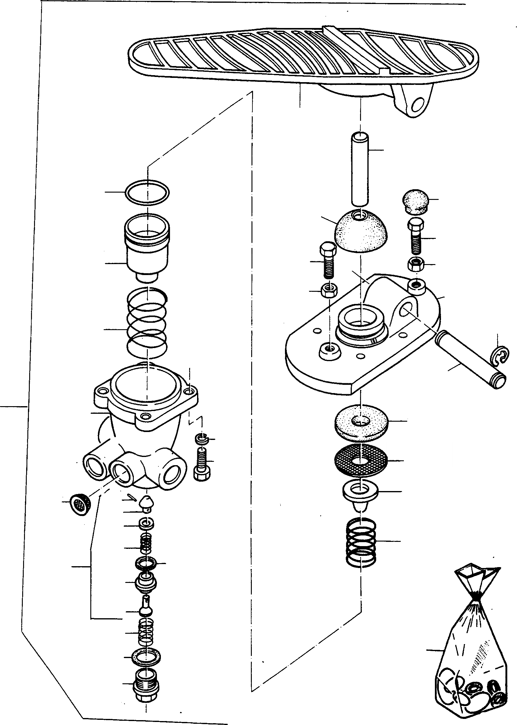 Схема запчастей Komatsu 55C - ТОРМОЗНОЙ КЛАПАН СИСТЕМАУПРАВЛЕНИЯ ПОВОРОТОМ, ПЕРЕДНИЙ МОСТ, ТОРМОЗ. СИСТЕМА