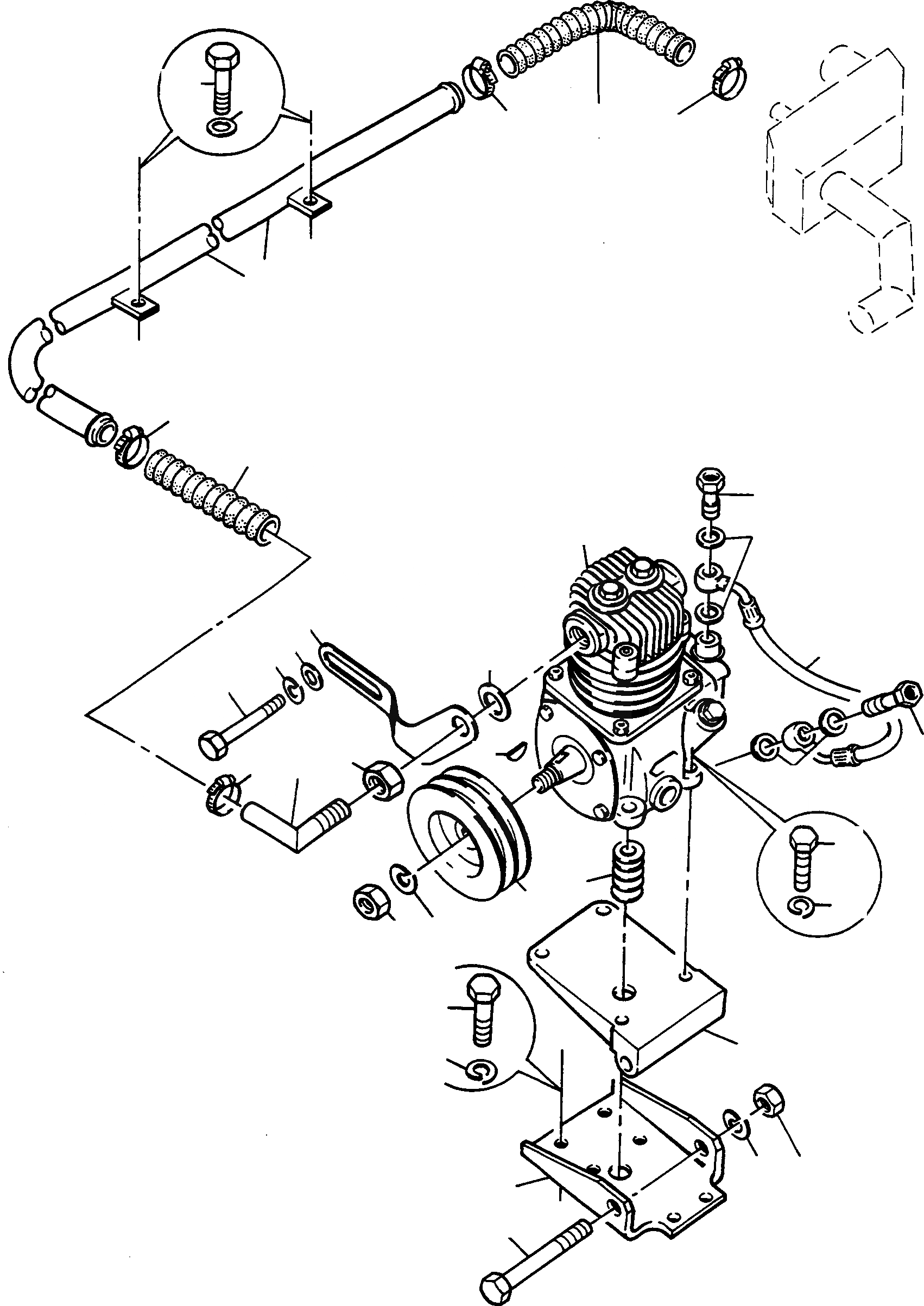 Схема запчастей Komatsu 55C - КОМПРЕССОР, D9 + D9 TC TURBO СИСТЕМАУПРАВЛЕНИЯ ПОВОРОТОМ, ПЕРЕДНИЙ МОСТ, ТОРМОЗ. СИСТЕМА