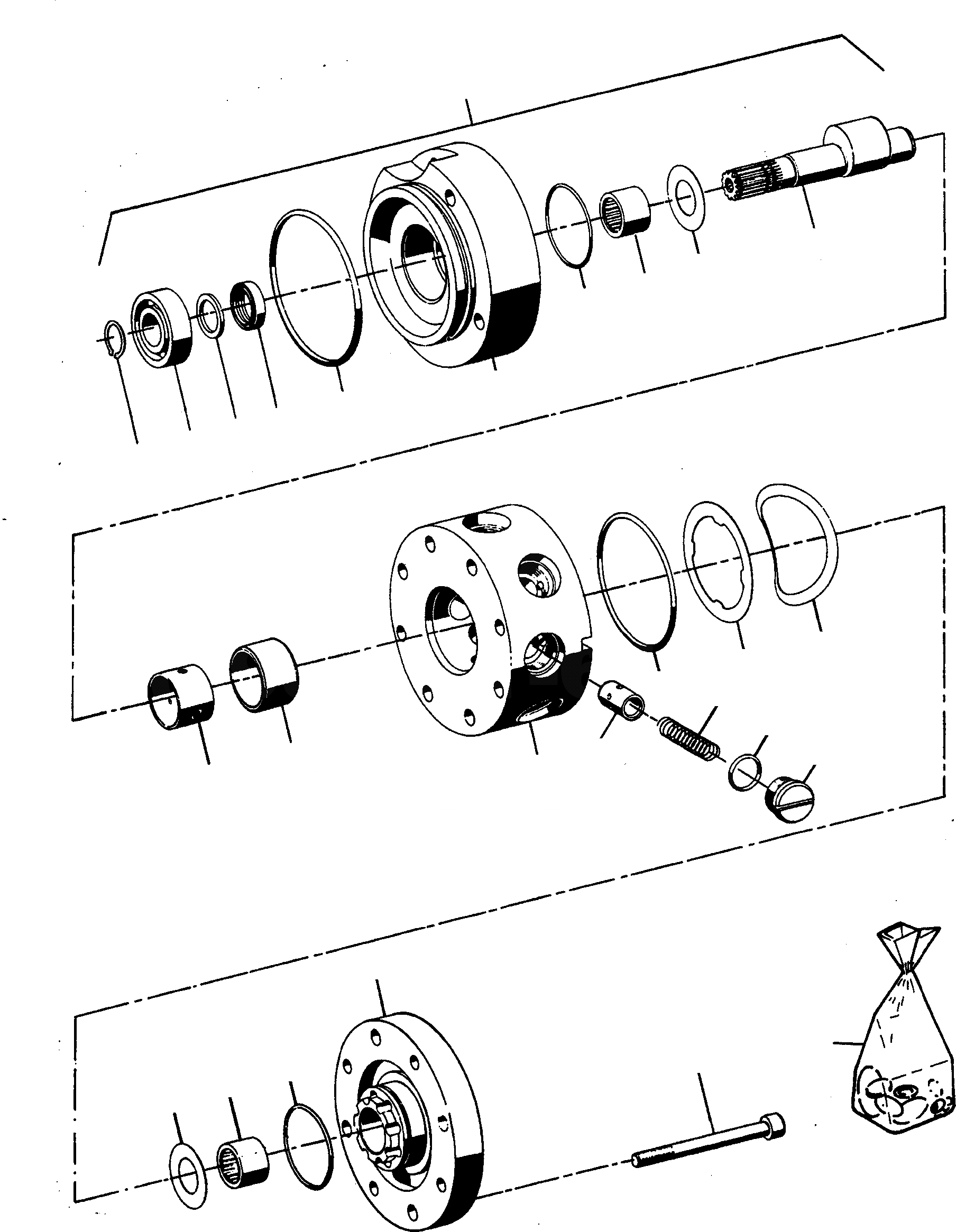 Схема запчастей Komatsu 55C - POWERSHIFT ТРАНСМИССИЯ, ЭКСТРЕНН. НАСОС РУЛЕВ. УПРАВЛ-Я POWERSHIFT ТРАНСМИССИЯ