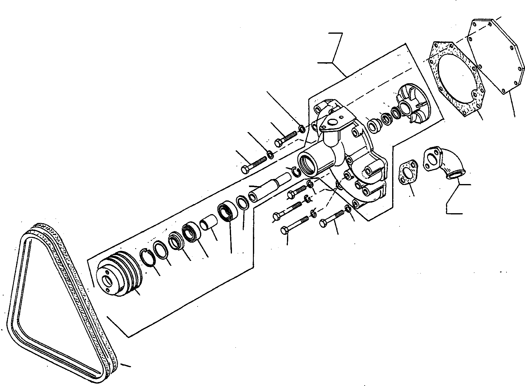 Схема запчастей Komatsu 55C - ВОДЯНАЯ ПОМПА ДВИГАТЕЛЬ, АКСЕССУАРЫ И ЭЛЕКТРИЧ. СИСТЕМА