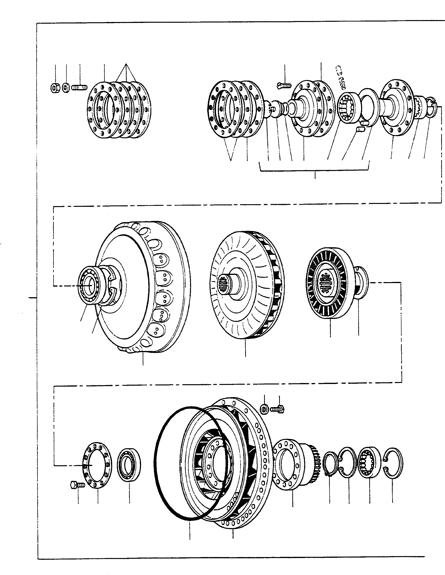 Схема запчастей Komatsu 55C - ГИДРОТРАНСФОРМАТОР ТРАНСМИССИЯ И ЗАДН. МОСТ
