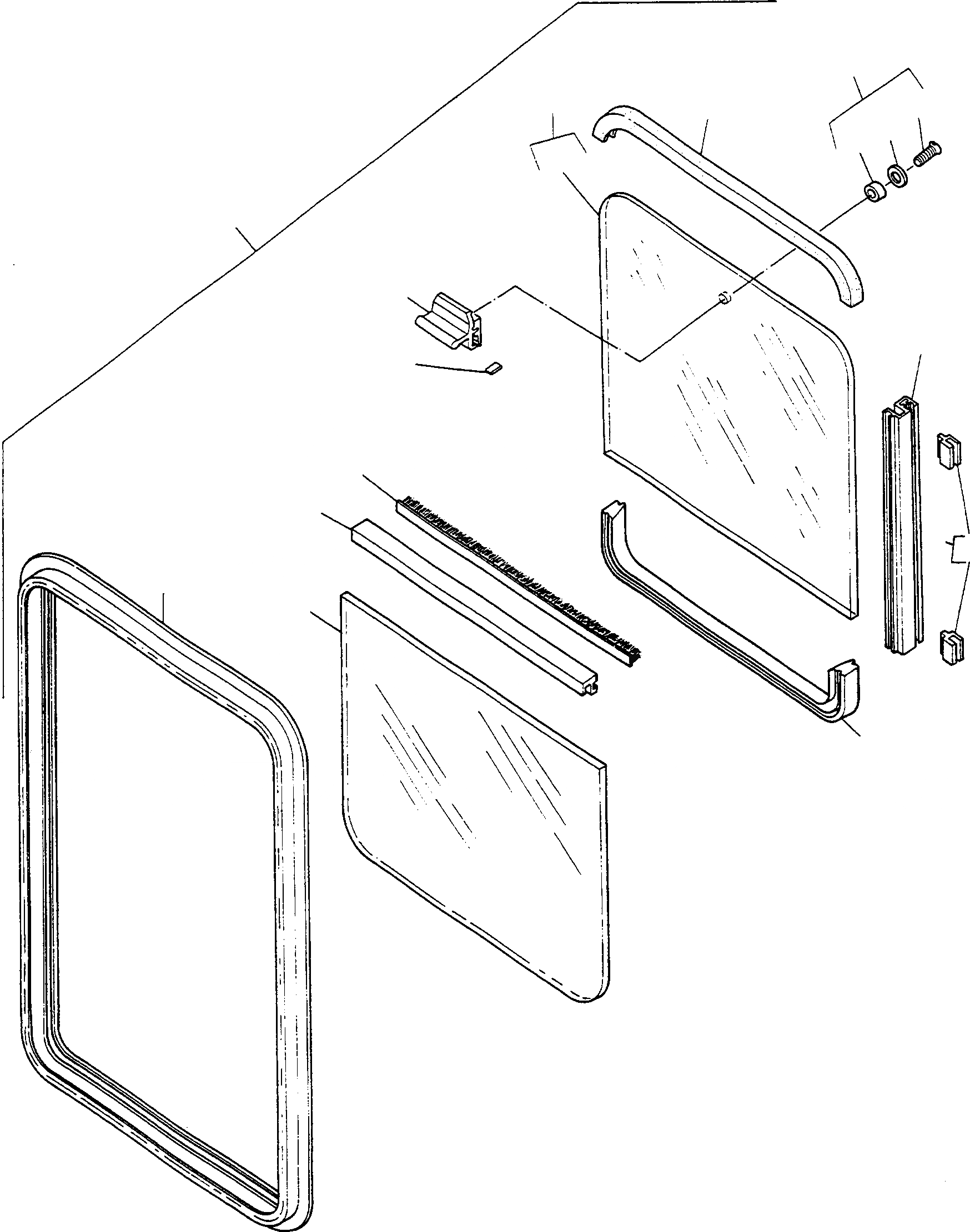 Схема запчастей Komatsu 55C - ЗАДН. ОКНА ASSEMBLY ОБОРУД-Е