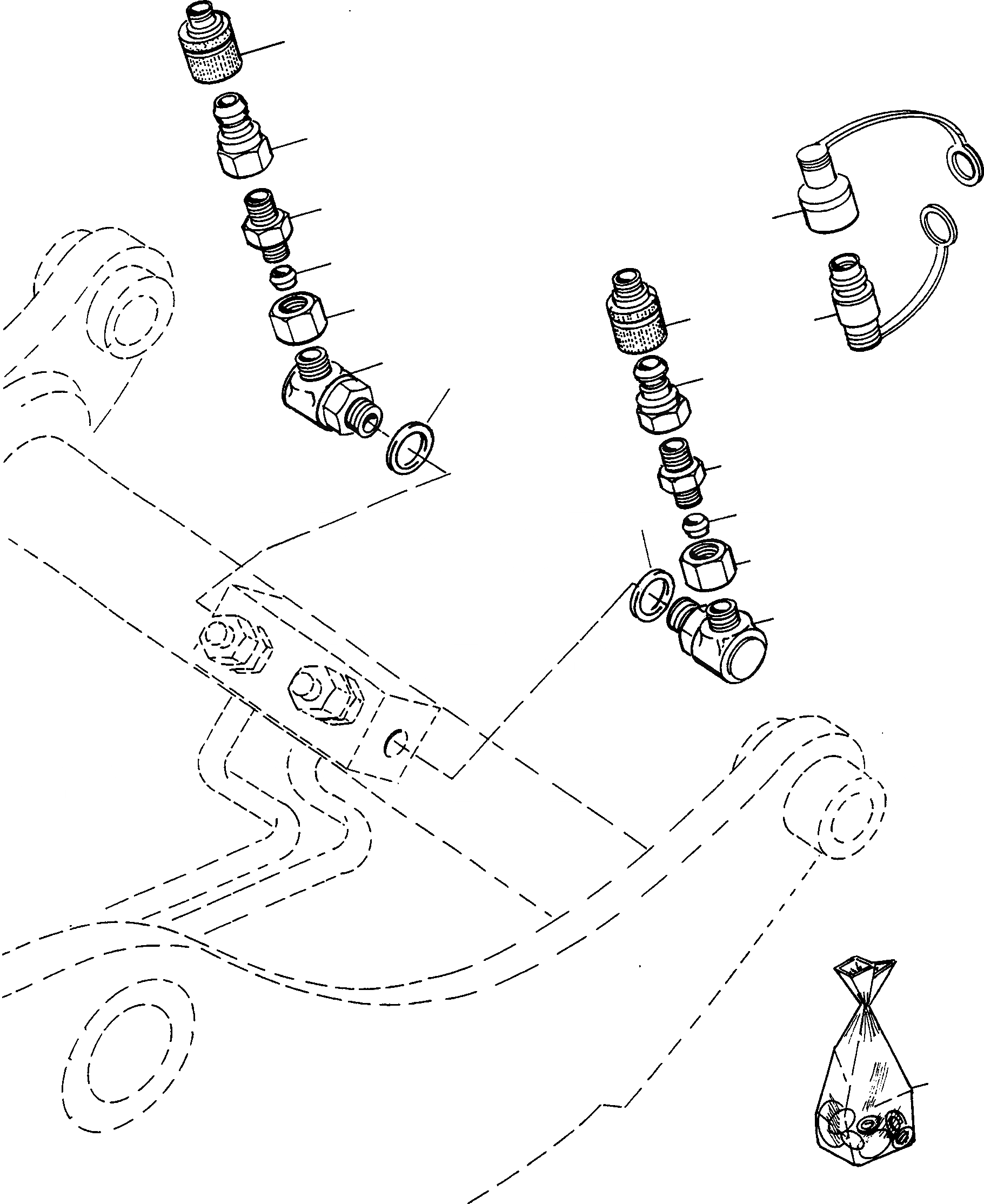 Схема запчастей Komatsu 55C - БЫСТРОСЪЕМН. МЕХ-М ДЛЯ 3 УПРАВЛ-Е КОНТУР ОБОРУД-Е