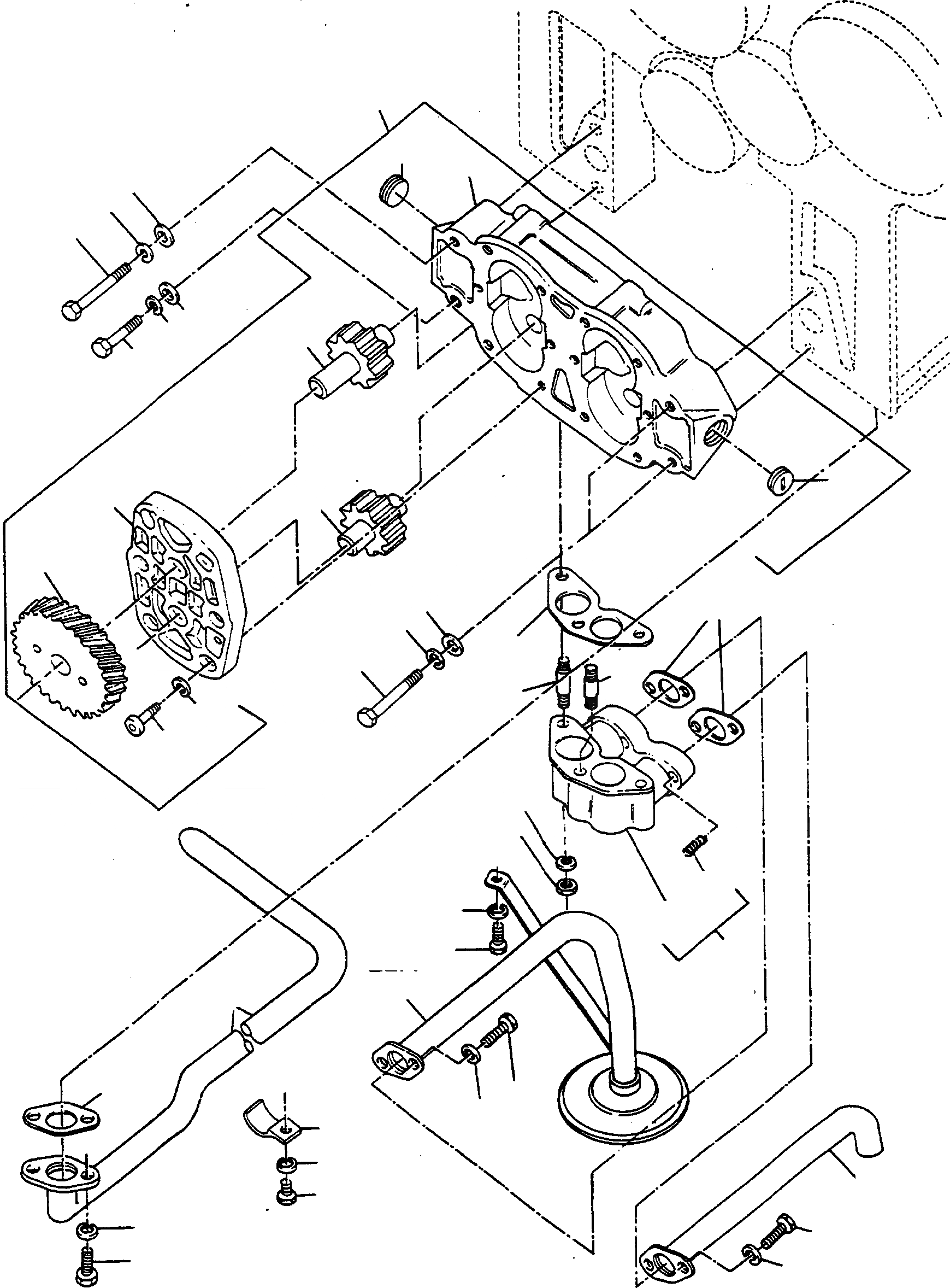 Схема запчастей Komatsu 55C - ДВИГАТЕЛЬ СМАЗКА ДВИГАТЕЛЬ, АКСЕССУАРЫ И ЭЛЕКТРИЧ. СИСТЕМА