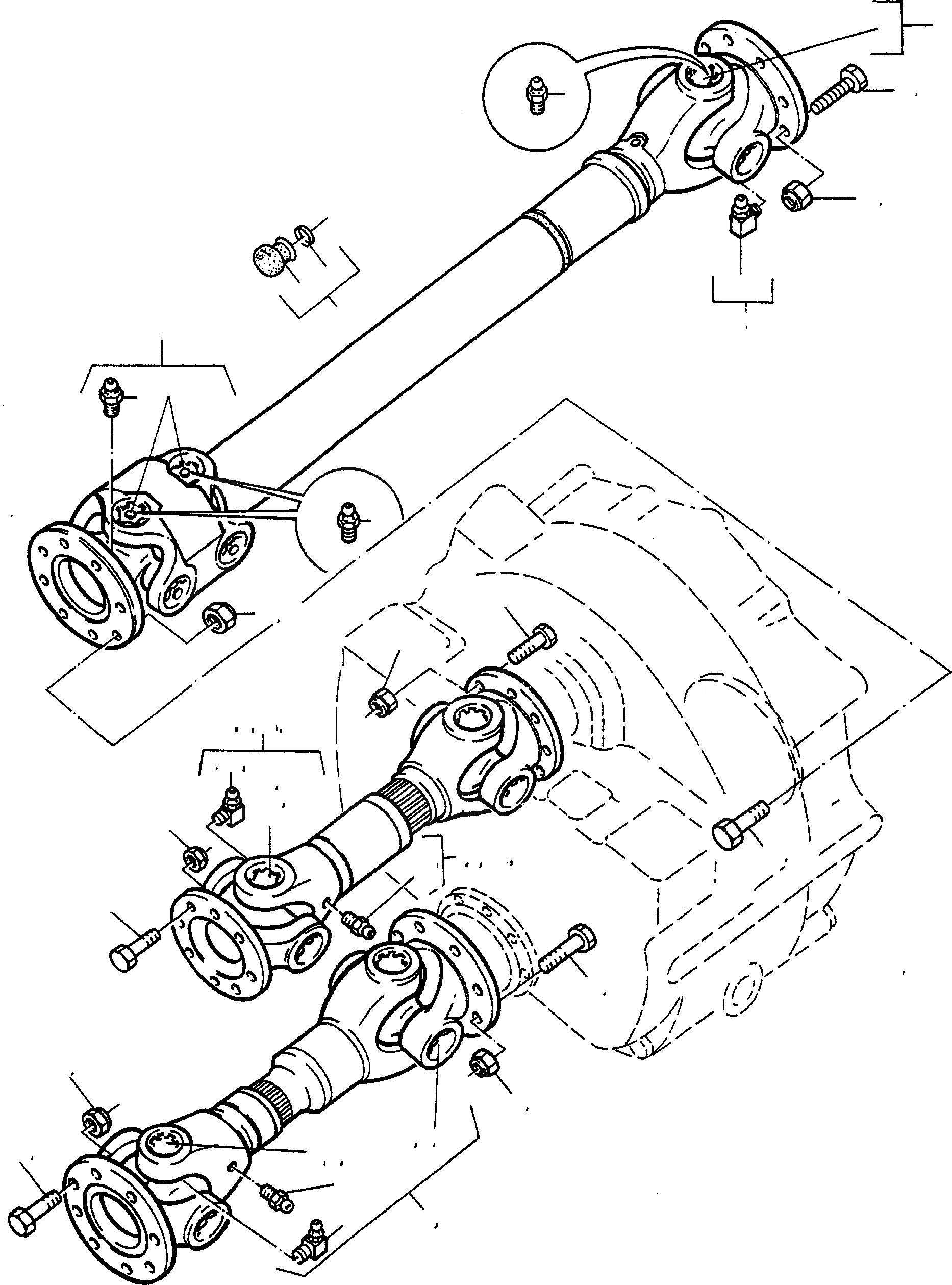 Схема запчастей Komatsu 55C - КРЕСТОВИНАS ТРАНСМИССИЯ И ЗАДН. МОСТ