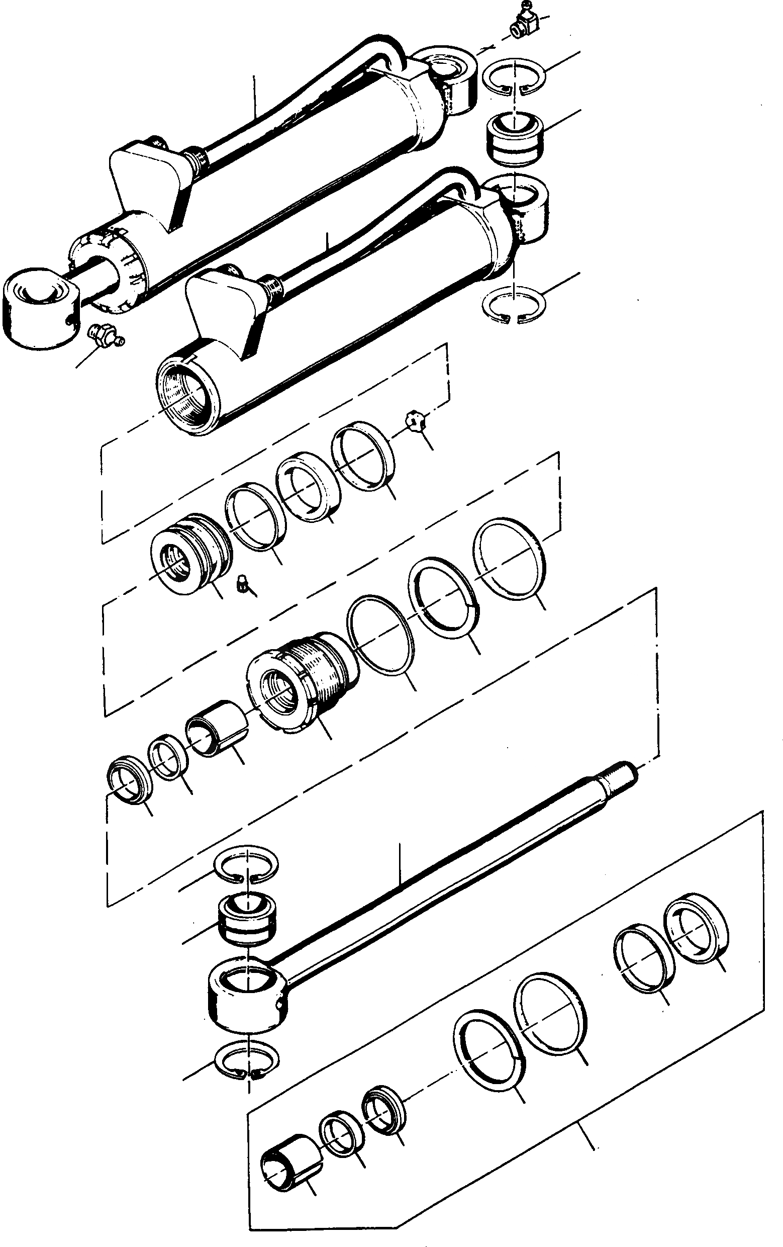 Схема запчастей Komatsu 55C - ЦИЛИНДР РУЛЕВ. УПР-Я СИСТЕМАУПРАВЛЕНИЯ ПОВОРОТОМ, ПЕРЕДНИЙ МОСТ, ТОРМОЗ. СИСТЕМА