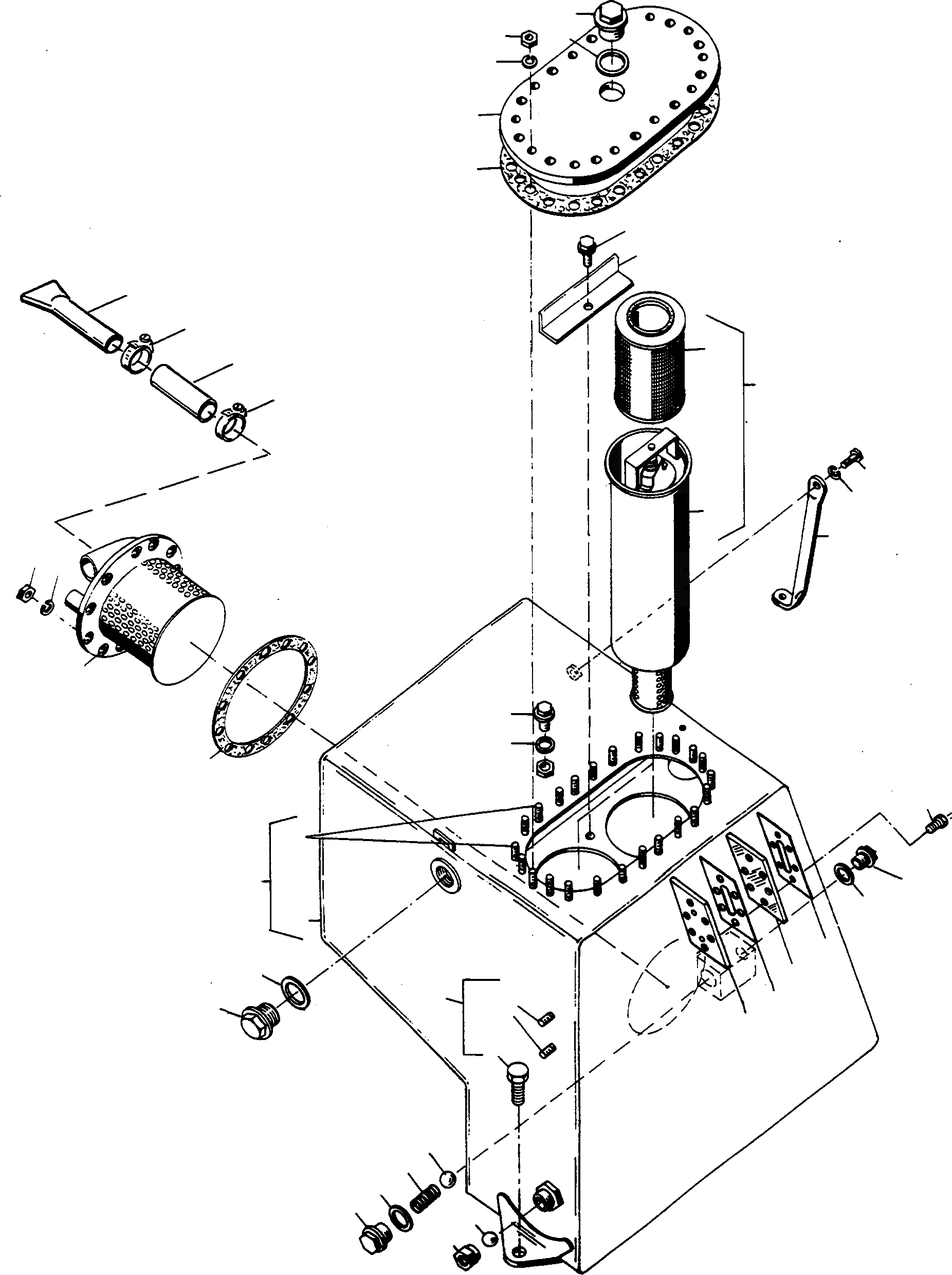 Схема запчастей Komatsu 55C - МАСЛ. БАК ГИДРАВЛИКА