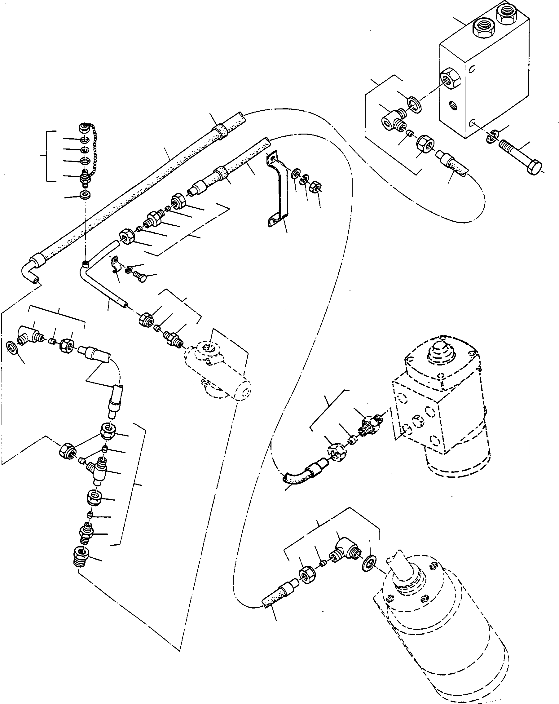 Схема запчастей Komatsu 55C - РУЛЕВ. УПРАВЛЕНИЕ, ТРУБЫS СИСТЕМАУПРАВЛЕНИЯ ПОВОРОТОМ, ПЕРЕДНИЙ МОСТ, ТОРМОЗ. СИСТЕМА