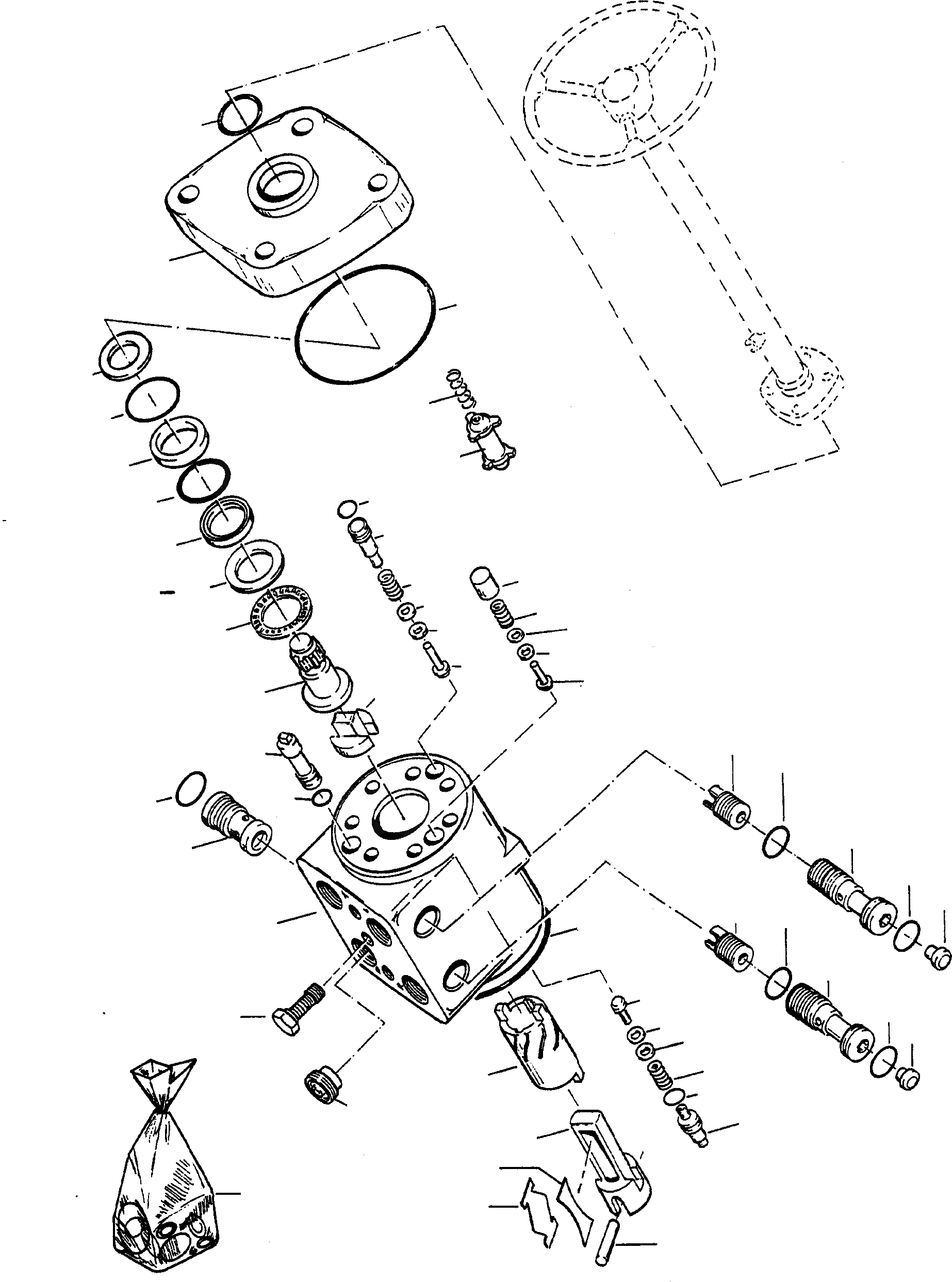 Схема запчастей Komatsu 55C - РУЛЕВ. УПРАВЛЕНИЕ БЛОК СИСТЕМАУПРАВЛЕНИЯ ПОВОРОТОМ, ПЕРЕДНИЙ МОСТ, ТОРМОЗ. СИСТЕМА