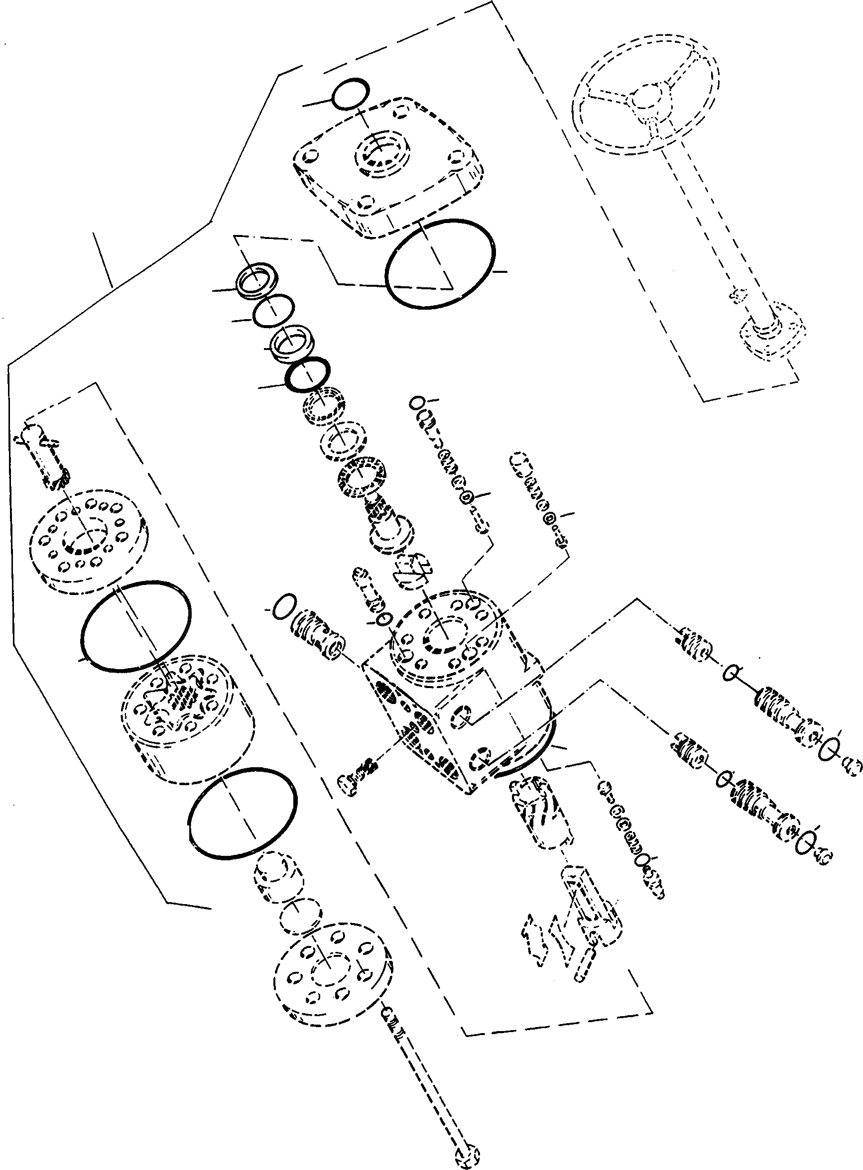 Схема запчастей Komatsu 55C - РУЛЕВ. УПРАВЛЕНИЕ БЛОК, КОМПЛЕКТ ПРОКЛАДОК РУЛЕВ. УПРАВЛЕНИЕ БЛОК