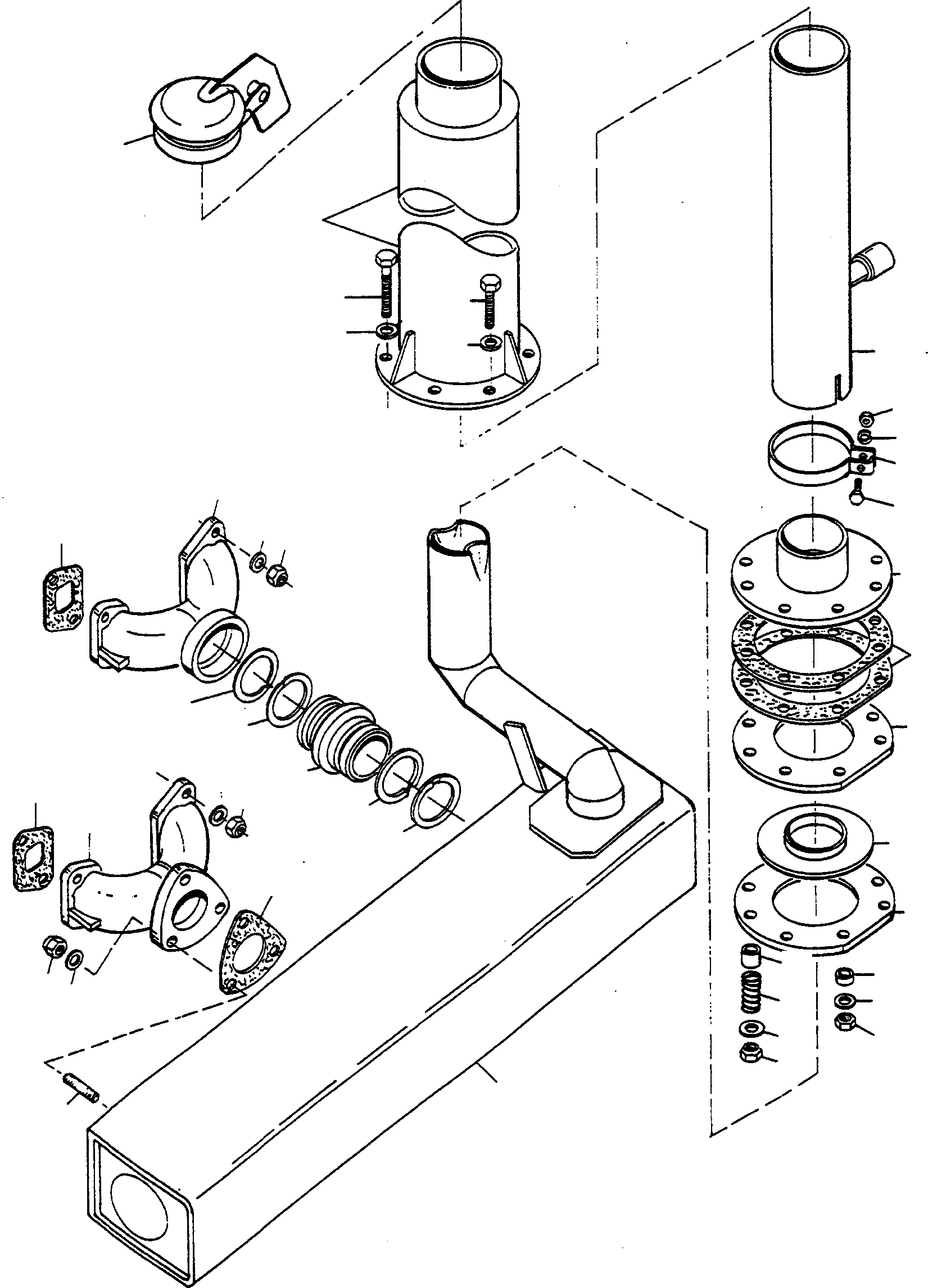 Схема запчастей Komatsu 55C - ВЫПУСКН. СИСТЕМА, EJECTOR, D9 A ДВИГАТЕЛЬ, АКСЕССУАРЫ И ЭЛЕКТРИЧ. СИСТЕМА