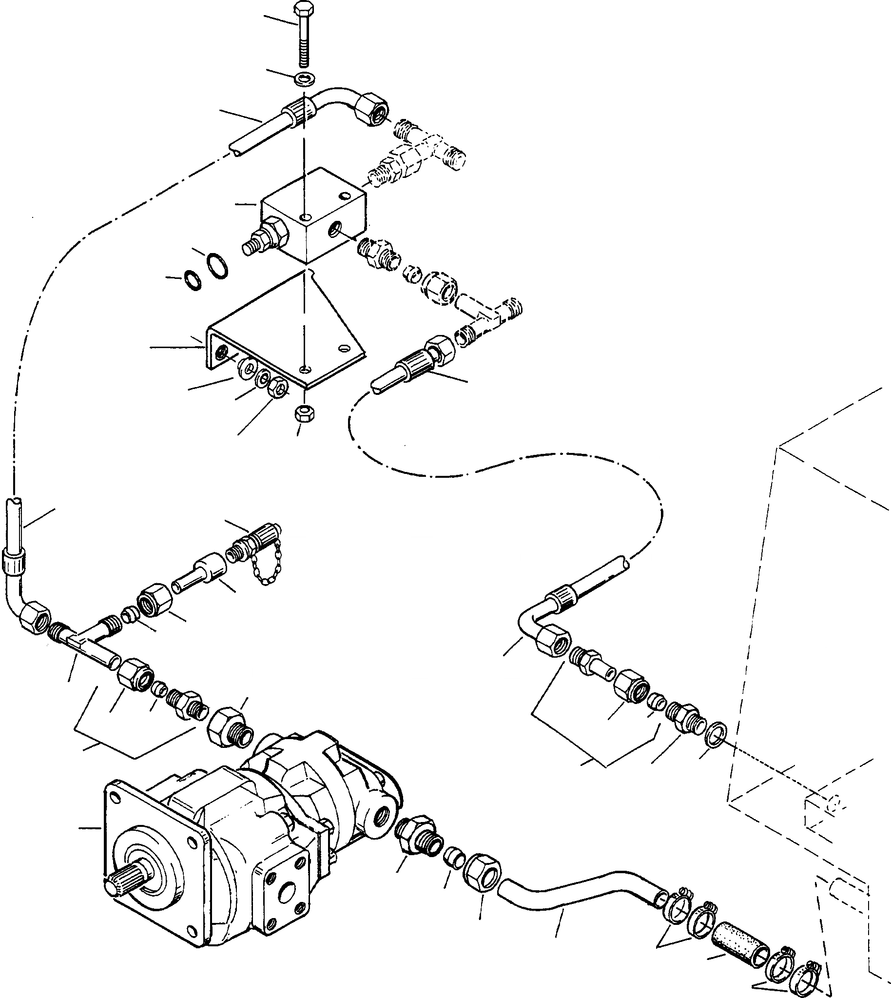 Схема запчастей Komatsu 55C - SERVO OPERATING ASSEMBLY, СДВОЕНН. НАСОС, ТРУБЫS ОБОРУД-Е