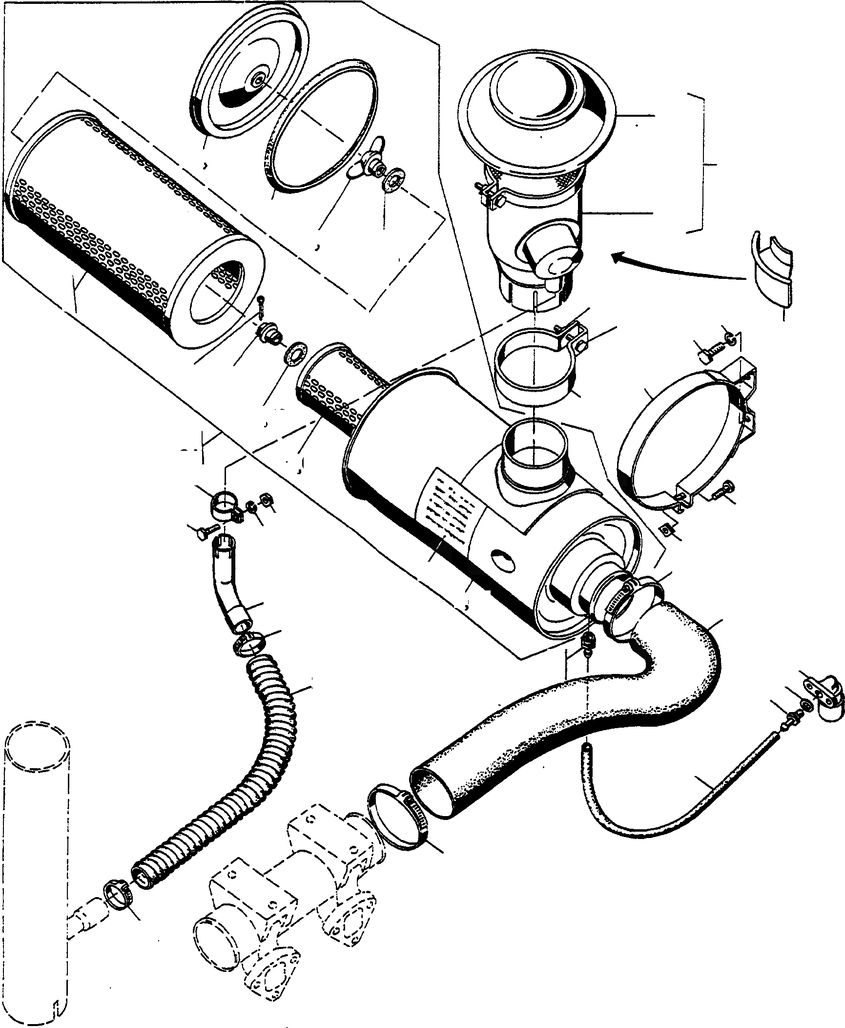 Схема запчастей Komatsu 55C - ВОЗД. ФИЛЬТР. СИСТЕМА, EJECTOR, D9 A ДВИГАТЕЛЬ, АКСЕССУАРЫ И ЭЛЕКТРИЧ. СИСТЕМА
