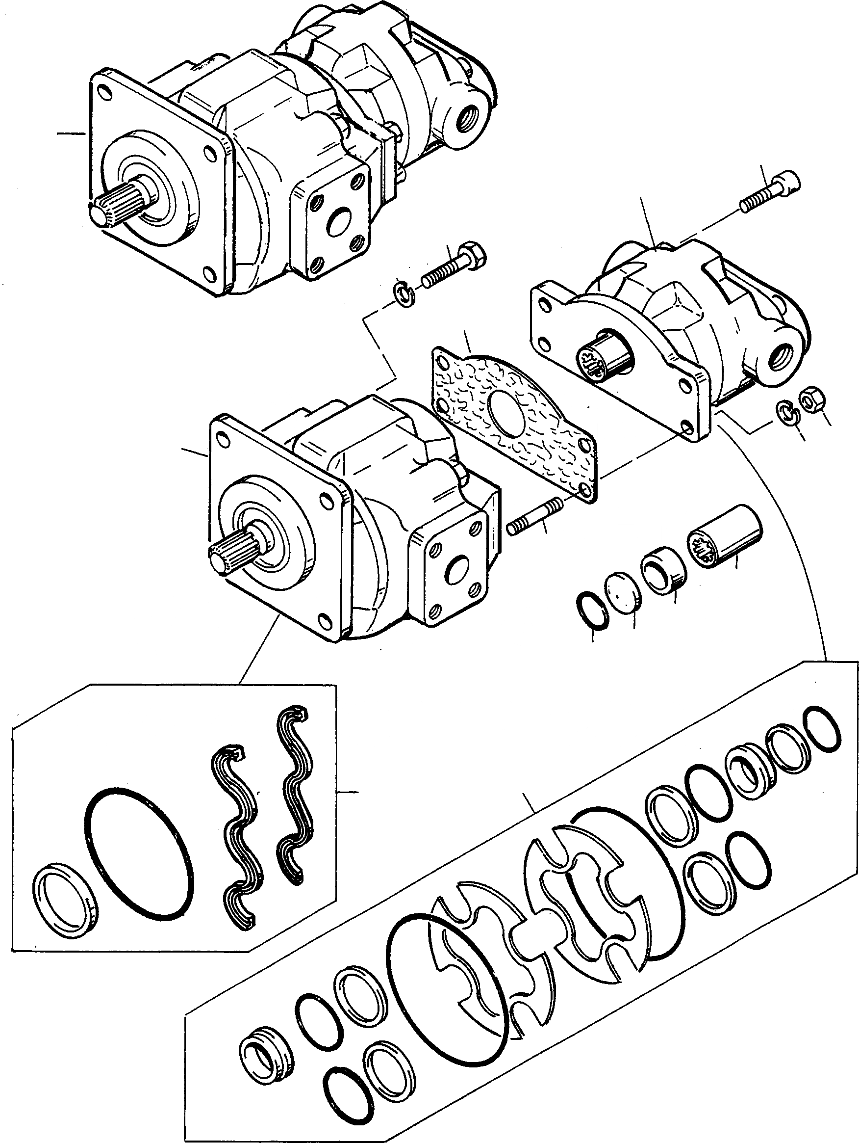 Схема запчастей Komatsu 55C - SERVO OPERATING ASSEMBLY, СДВОЕНН. НАСОС SERVO OPERATING ASSEMBLY, СДВОЕНН. НАСОС, ТРУБЫS