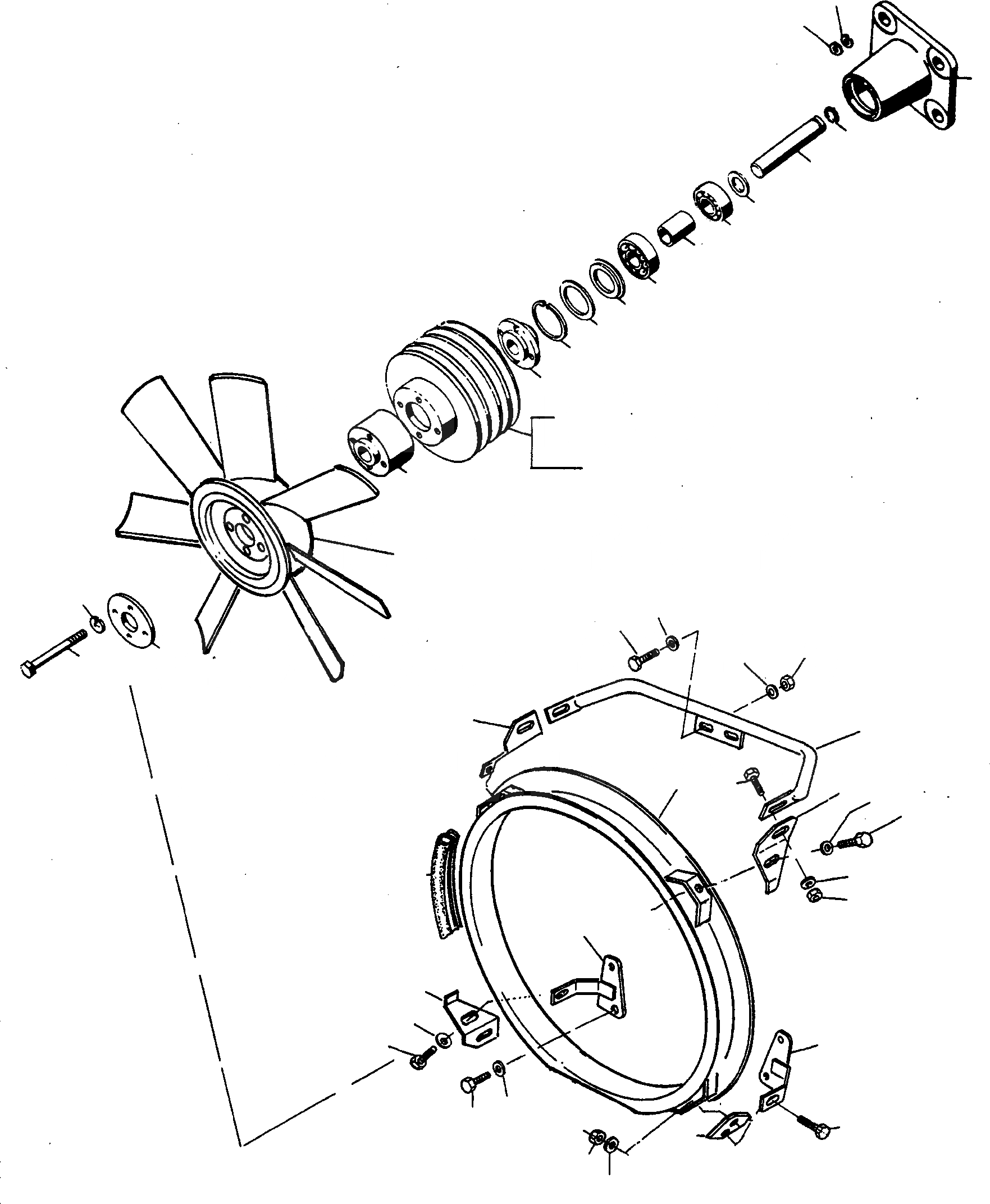 Схема запчастей Komatsu 55C - ВЕНТИЛЯТОР, НАТЯЖИТЕЛЬ РЕМНЯ ДВИГАТЕЛЬ, АКСЕССУАРЫ И ЭЛЕКТРИЧ. СИСТЕМА