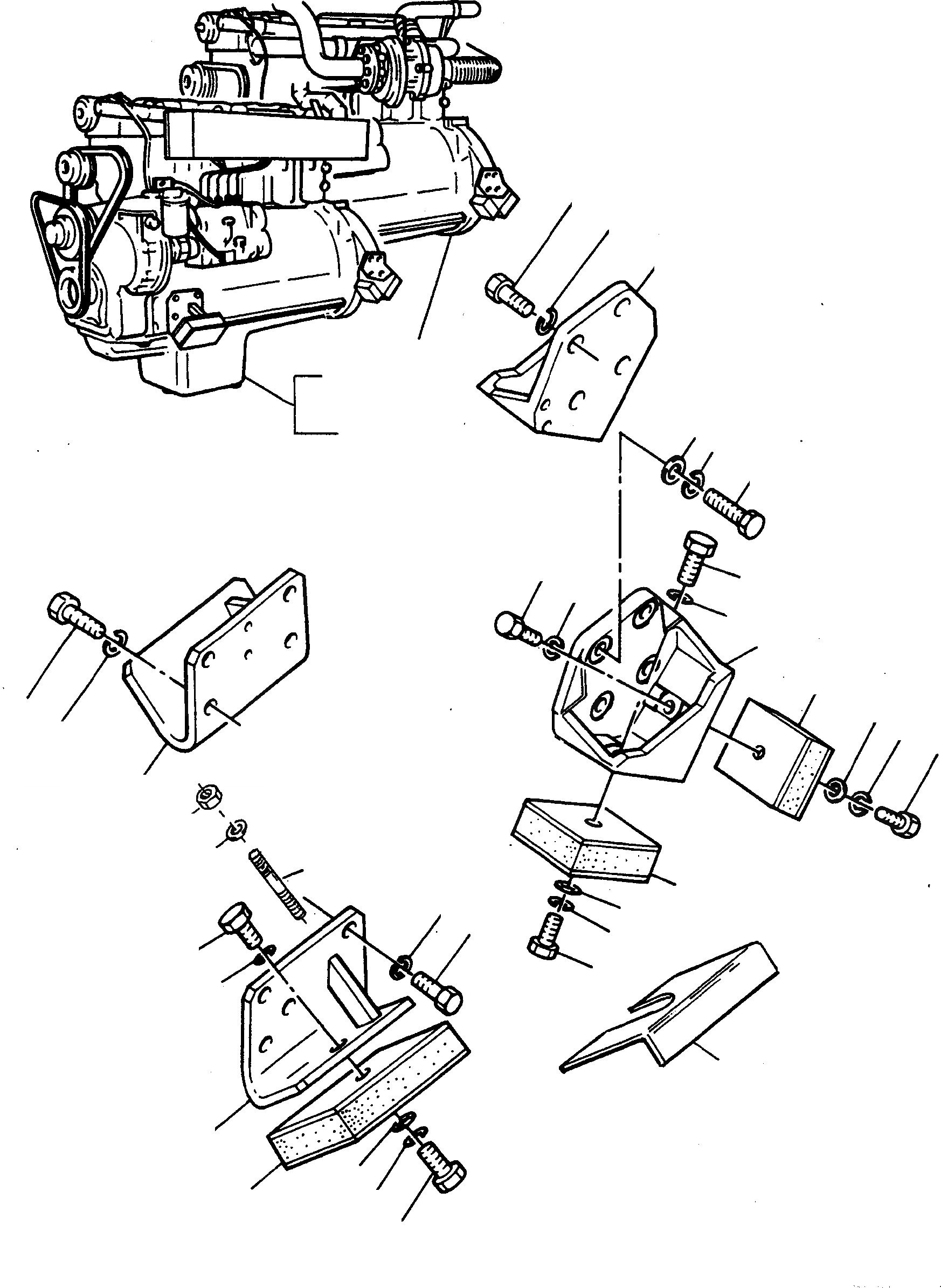 Схема запчастей Komatsu 55C - ДВИГАТЕЛЬ, КРЕПЛЕНИЕ ДВИГАТЕЛЯ ДВИГАТЕЛЬ, АКСЕССУАРЫ И ЭЛЕКТРИЧ. СИСТЕМА