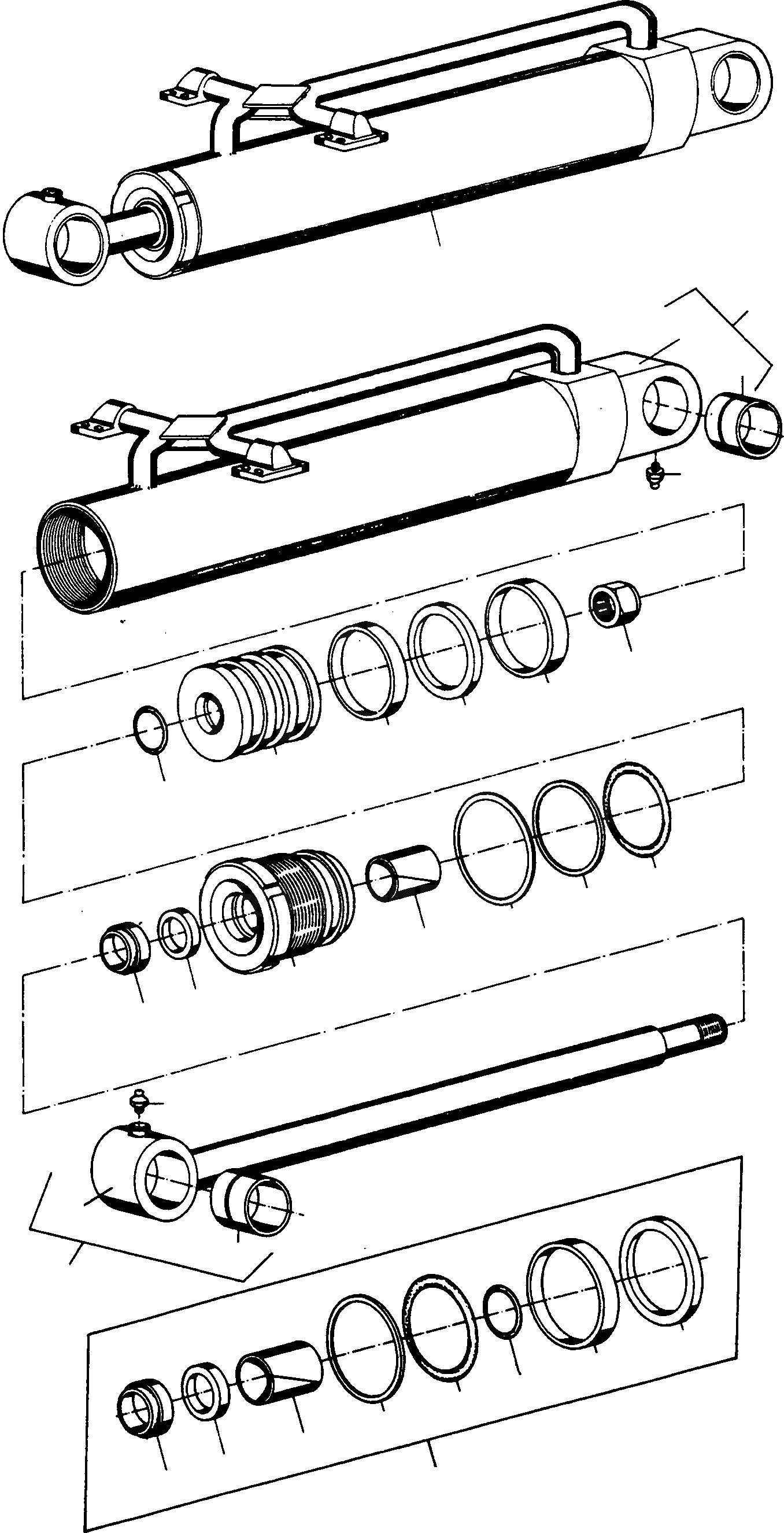 Схема запчастей Komatsu 55C - ЦИЛИНДР КОВША, EXECUTION I ГИДРАВЛИКА