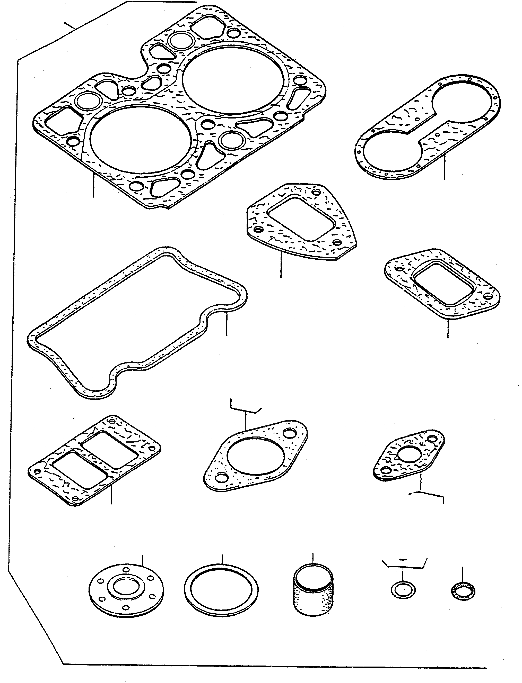 Схема запчастей Komatsu 60E - КОМПЛЕКТ ПРОКЛАДОК, ГОЛОВКА ЦИЛИНДРОВ ДВИГАТЕЛЬ, АКСЕССУАРЫ И ЭЛЕКТРИЧ. СИСТЕМА