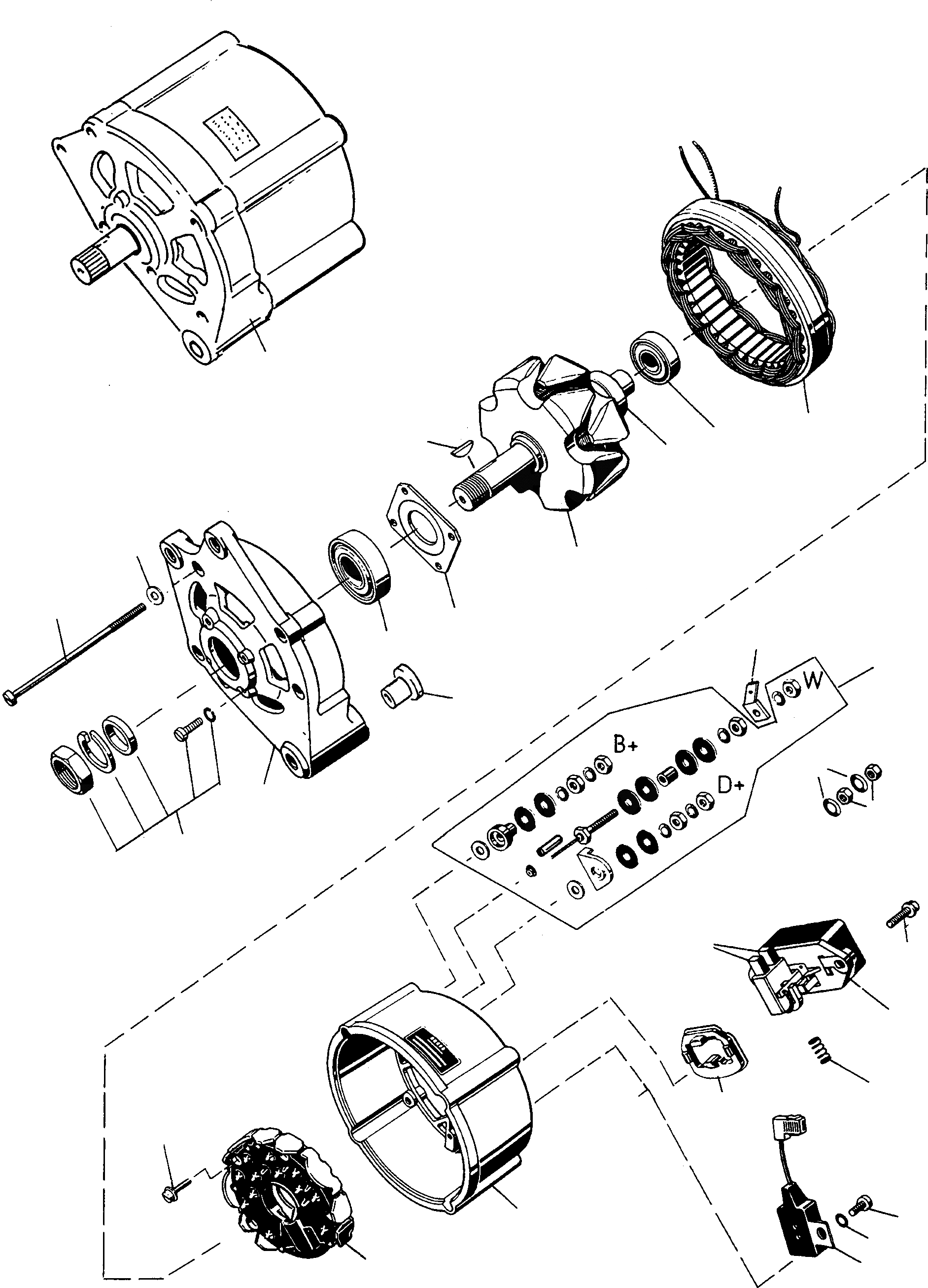 Схема запчастей Komatsu 60E - ГЕНЕРАТОР ГЕНЕРАТОР И СТАРТЕР