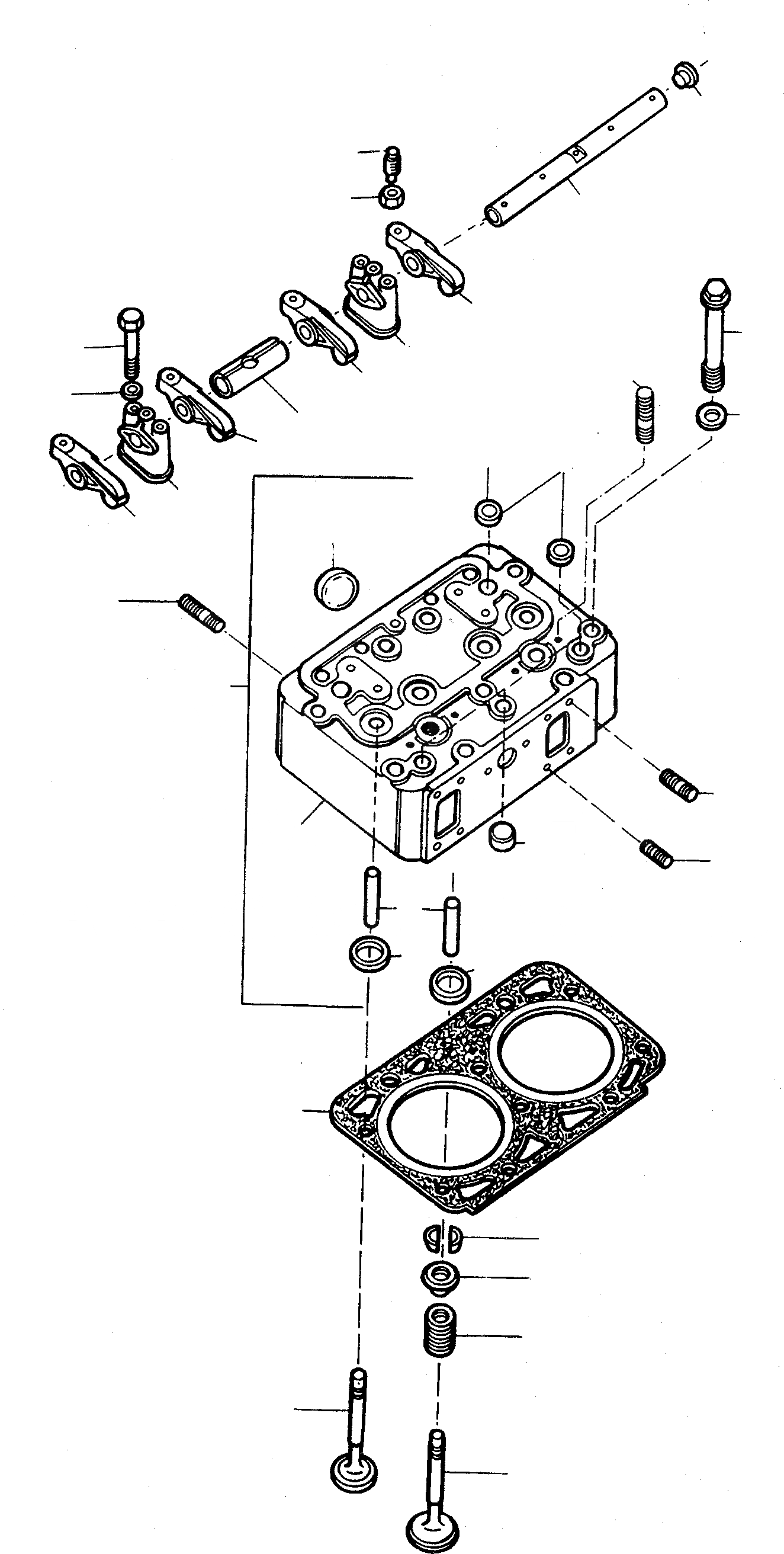 Схема запчастей Komatsu 60E - ГОЛОВКА ЦИЛИНДРОВ И ATTACHING ЧАСТИ ДВИГАТЕЛЬ, АКСЕССУАРЫ И ЭЛЕКТРИЧ. СИСТЕМА