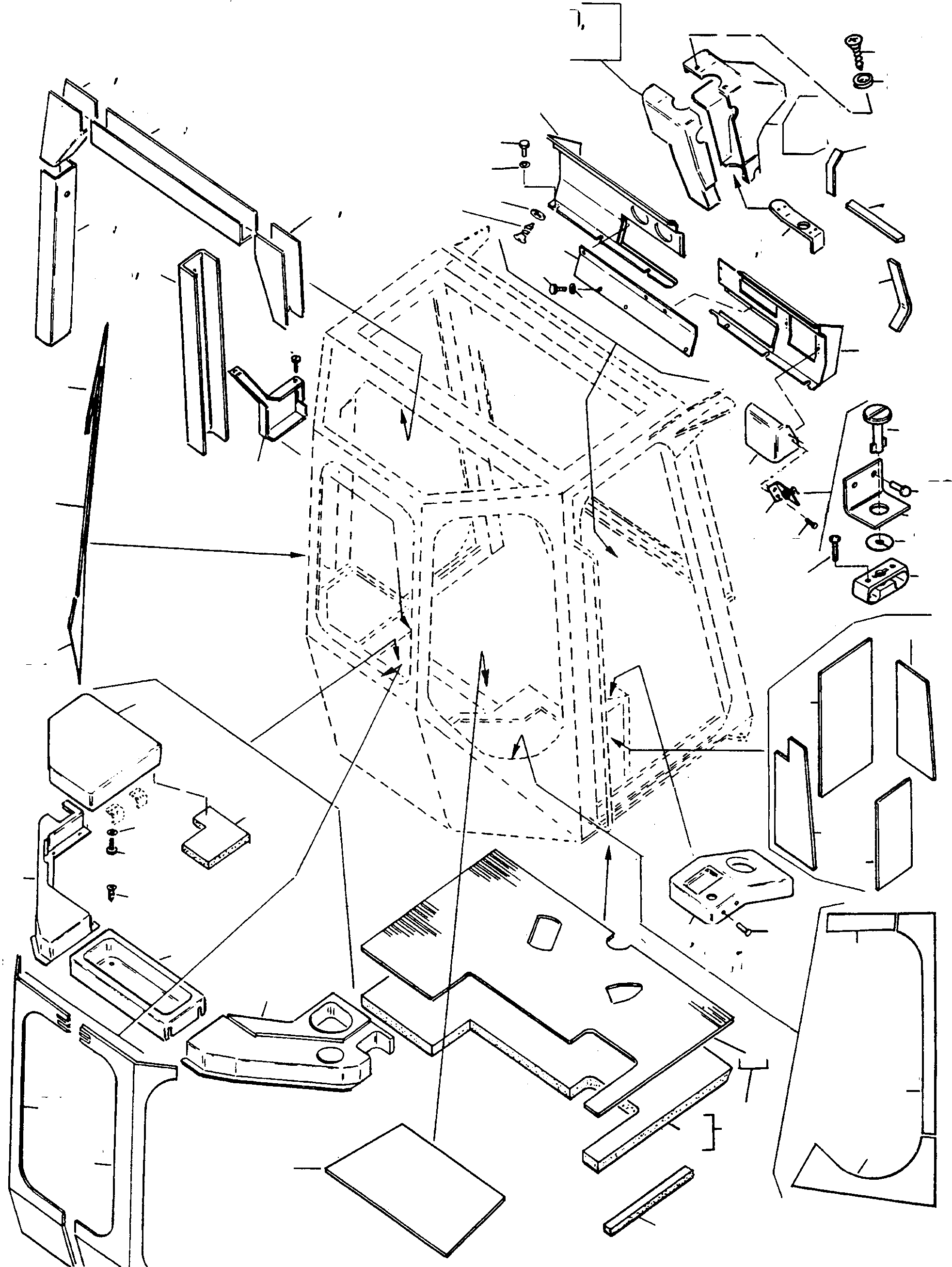 Схема запчастей Komatsu 60E - SOUNDЗАЩИТАING OF КАБИНА ШАССИ И SUPERSTRUCTURE