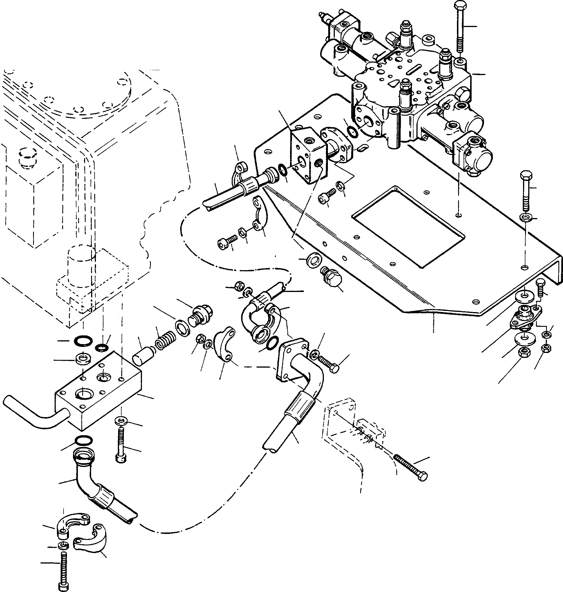 Схема запчастей Komatsu 60E - УПРАВЛЯЮЩ. КЛАПАН, ВОЗВРАТ. ТРУБЫS, TWO WAYS ГИДРАВЛИКА