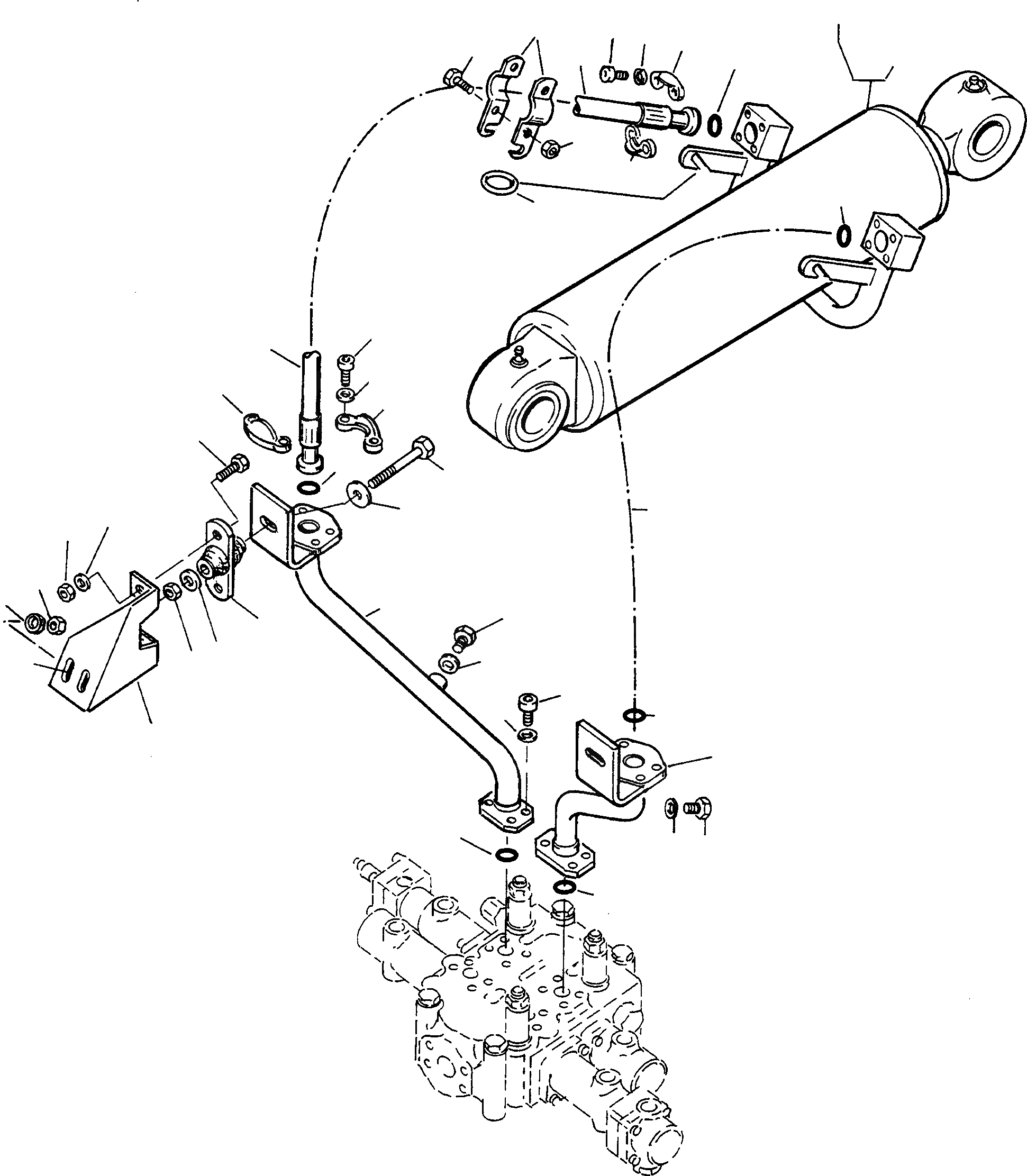 Схема запчастей Komatsu 60E - ЦИЛИНДР КОВША И ТРУБЫS ГИДРАВЛИКА