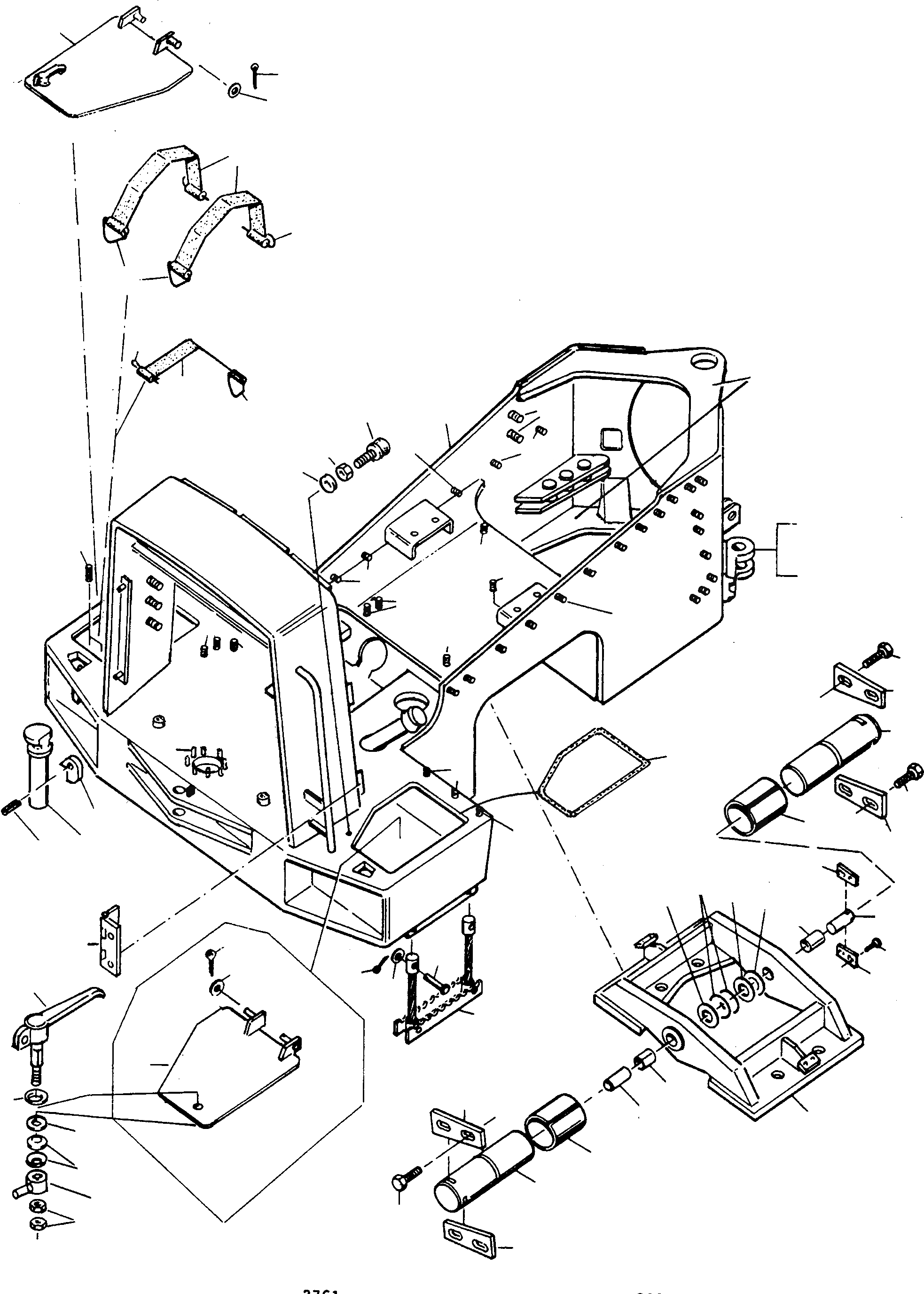 Схема запчастей Komatsu 60E - ЗАДН. РАМА ШАССИ И SUPERSTRUCTURE