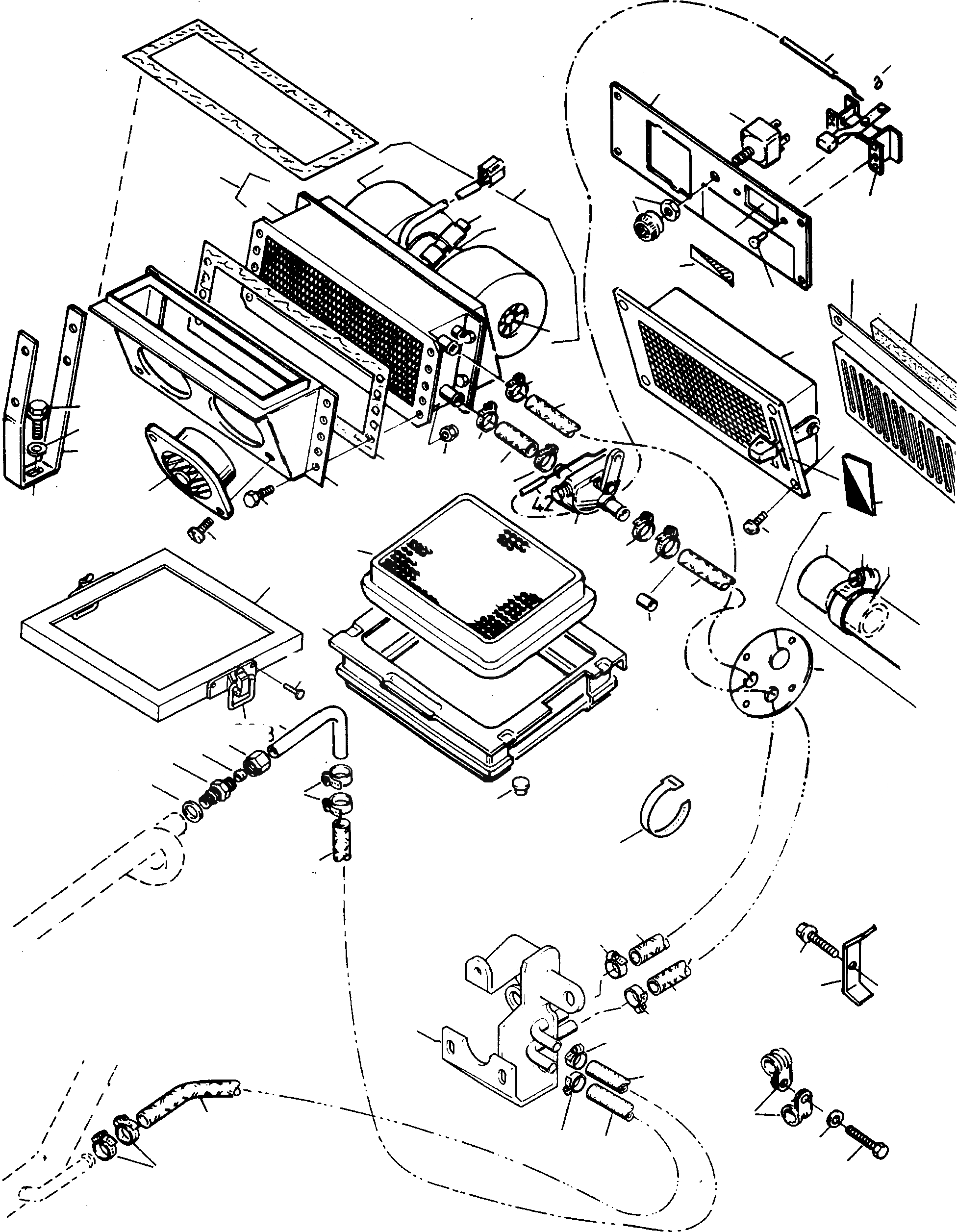 Схема запчастей Komatsu 60E - ОБОГРЕВ. ШАССИ И SUPERSTRUCTURE