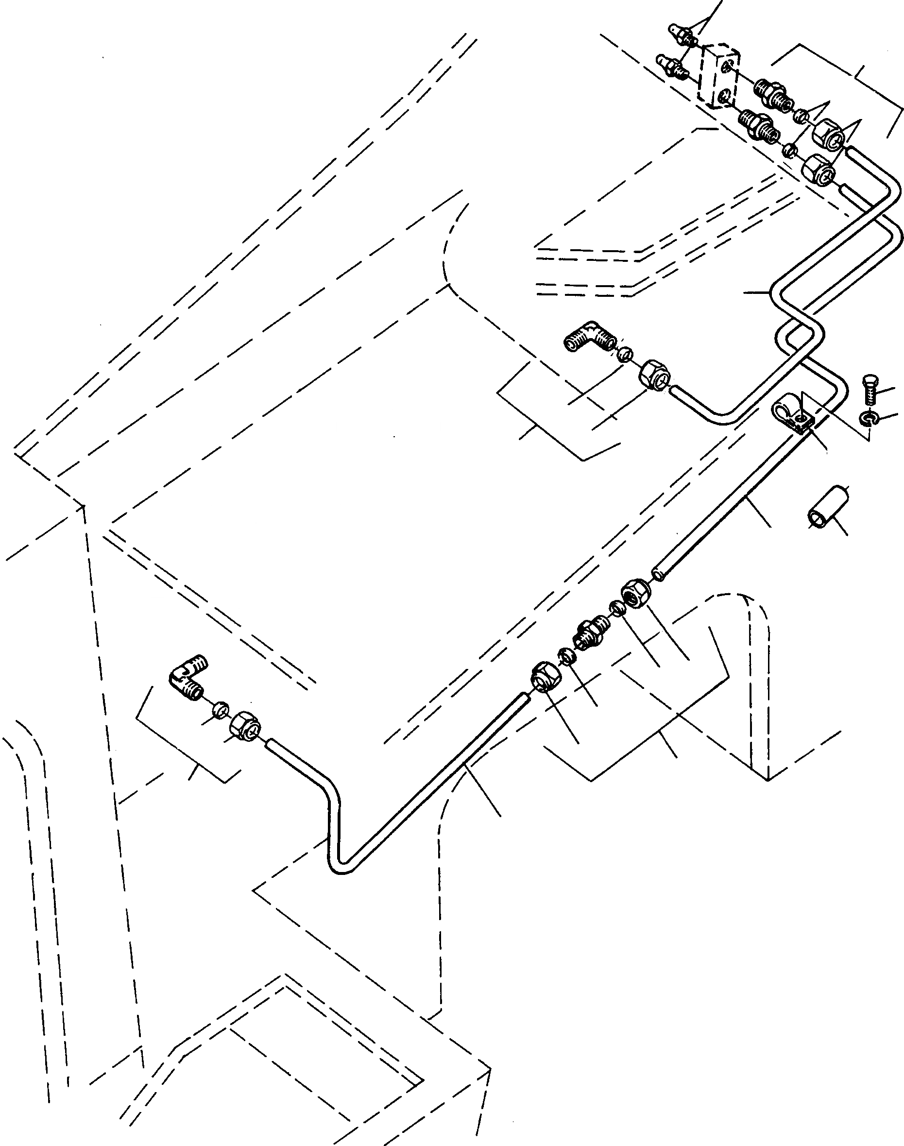 Схема запчастей Komatsu 60E - ЗАДН. РАМА, СМАЗКА PIPE ШАССИ И SUPERSTRUCTURE