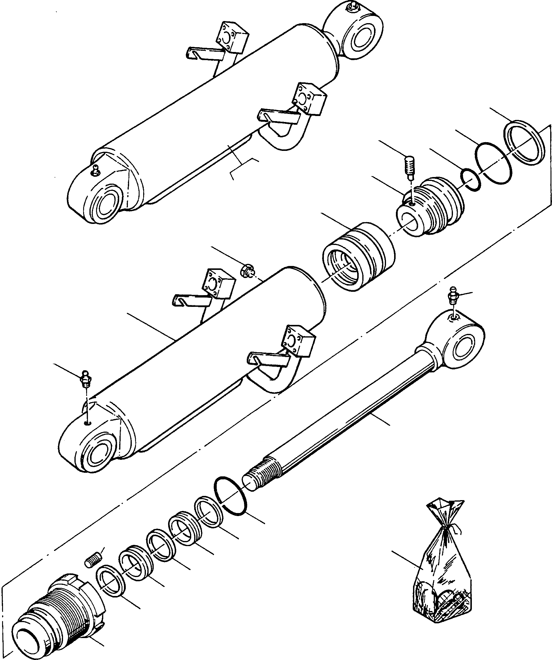 Схема запчастей Komatsu 60E - ЦИЛИНДР КОВША ГИДРАВЛИКА