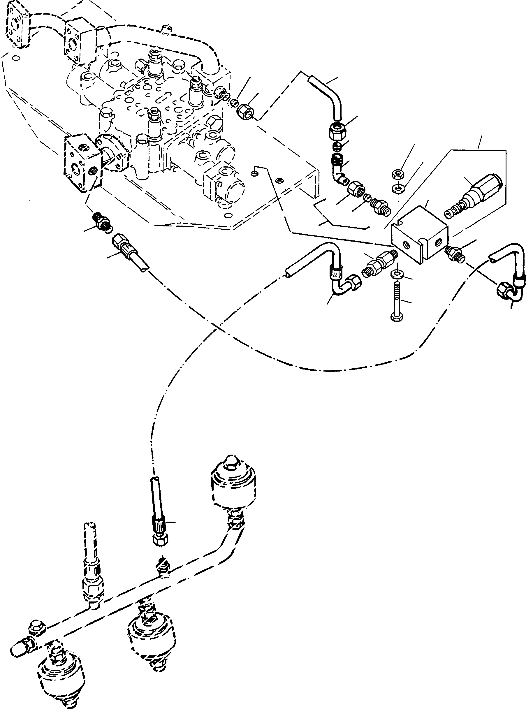 Схема запчастей Komatsu 60E - A.L.S. ТРУБЫS И КЛАПАНS, A.L.S. - PLUS ОБОРУД-Е