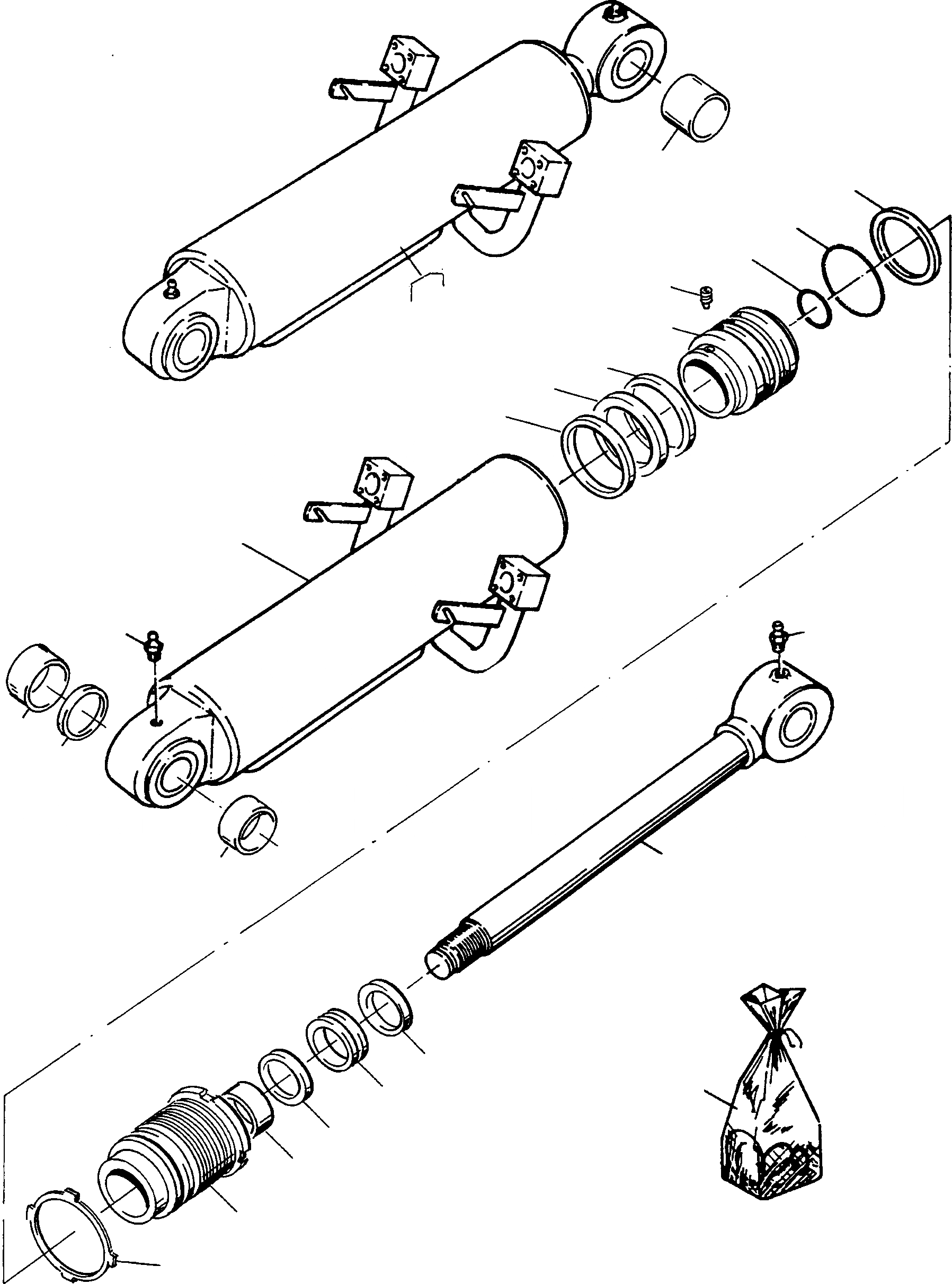 Схема запчастей Komatsu 60E - ЦИЛИНДР КОВША ЦИЛИНДР КОВША И ТРУБЫS
