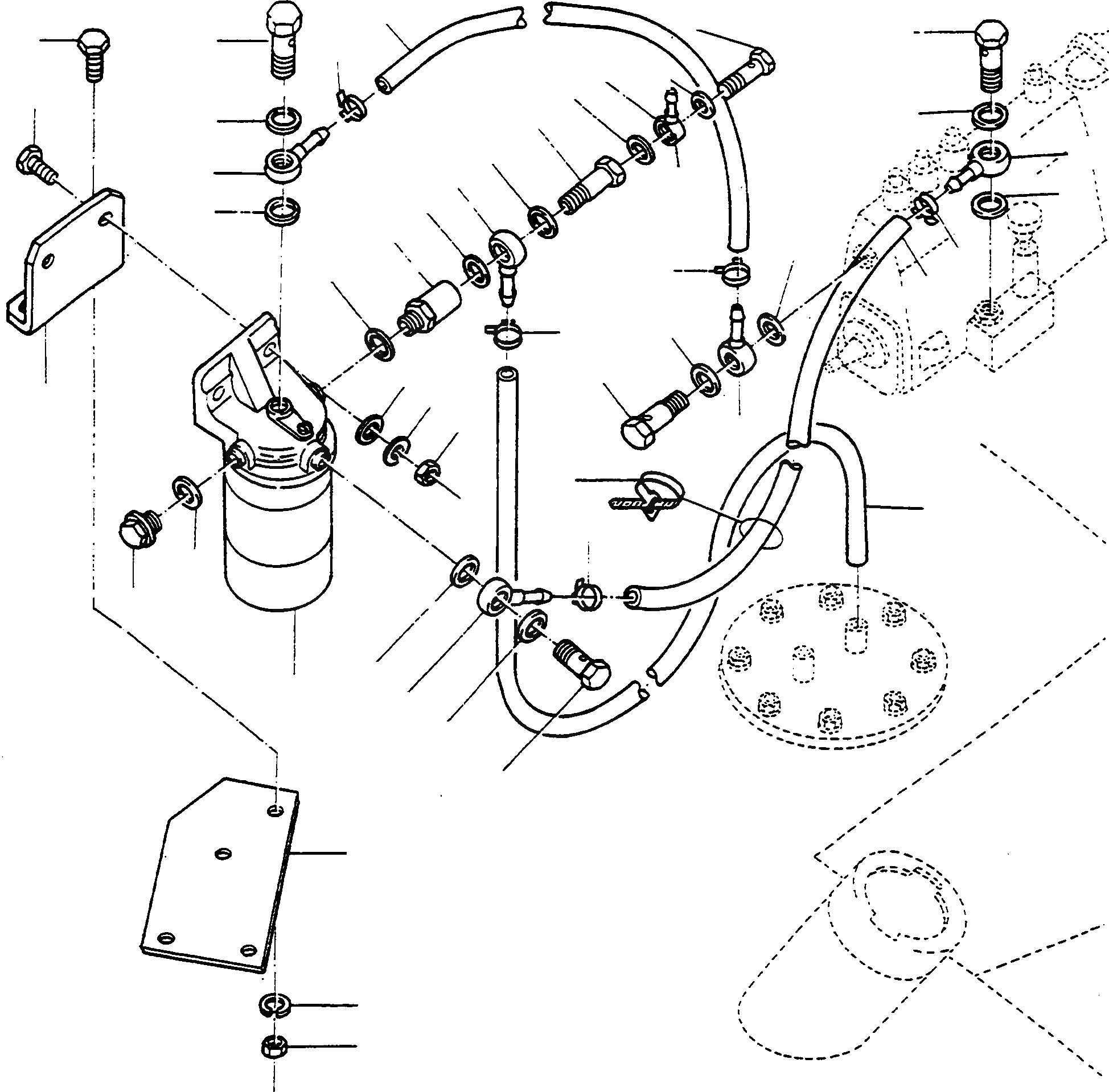 Схема запчастей Komatsu 66C - ТОПЛИВН. СИСТЕМА, FINE ФИЛЬТР. ДВИГАТЕЛЬ, АКСЕССУАРЫ И ЭЛЕКТРИЧ. СИСТЕМА