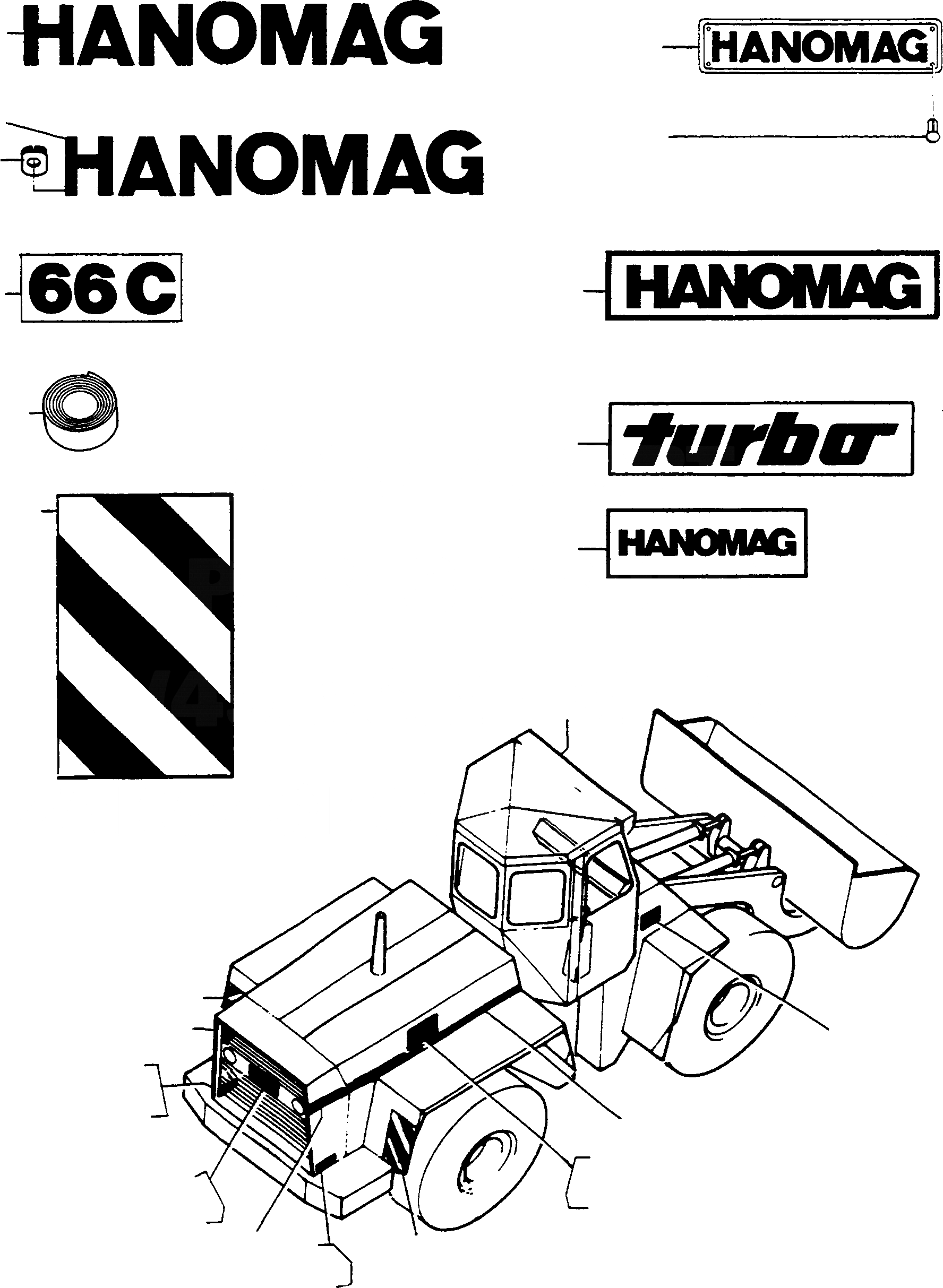 Схема запчастей Komatsu 66C - БУКВЕНН., C TURBO ШАССИ И SUPERSTRUCTURE