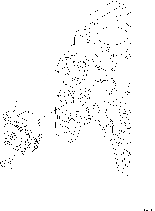 Схема запчастей Komatsu 6D102-1-Z - МАСЛ. НАСОС ДВИГАТЕЛЬ