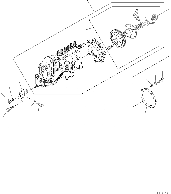 Схема запчастей Komatsu 6BG1-1-T - ТОПЛИВН. СИСТЕМА (/) (ТОПЛ. НАСОС И КРЕПЛЕНИЕ) (EPA СПЕЦ-Я.) ДВИГАТЕЛЬ