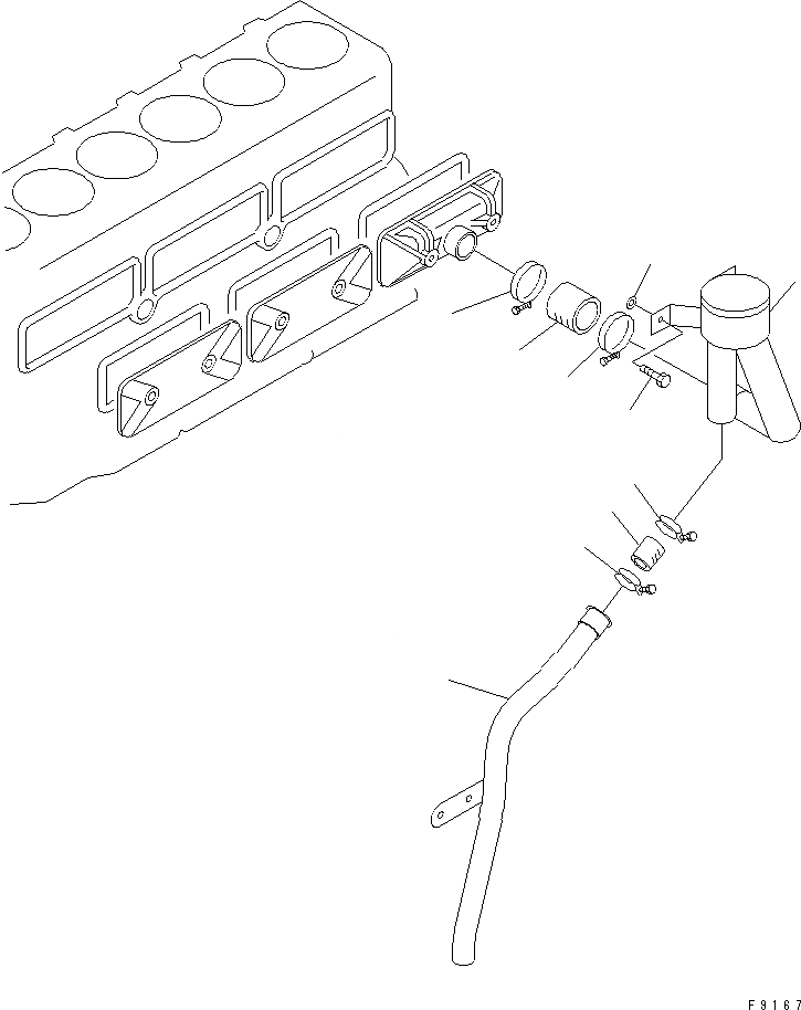 Схема запчастей Komatsu 6BG1-1-FA - САПУН И PIPE ДВИГАТЕЛЬ