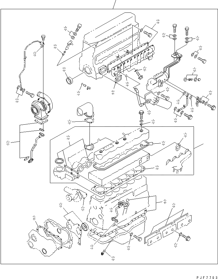 Схема запчастей Komatsu 6BG1-1-FA - ДВИГАТЕЛЬ КОМПЛЕКТ ПРОКЛАДОК ДВИГАТЕЛЬ