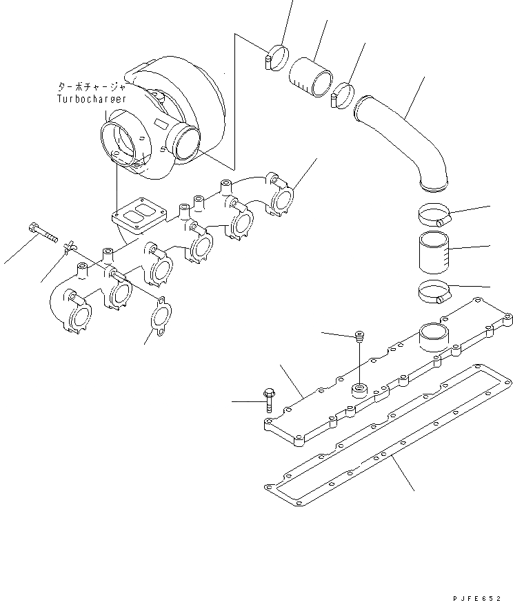 Схема запчастей Komatsu 6CT8.3-1CG-F - TURBOCHAGER КОМПОНЕНТЫ ДВИГАТЕЛЬ