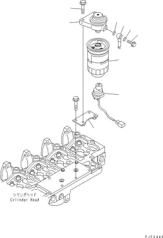 Схема запчастей Komatsu 6D102E-1F-C2 - ТОПЛИВН. ФИЛЬТР.(№8-7) ДВИГАТЕЛЬ