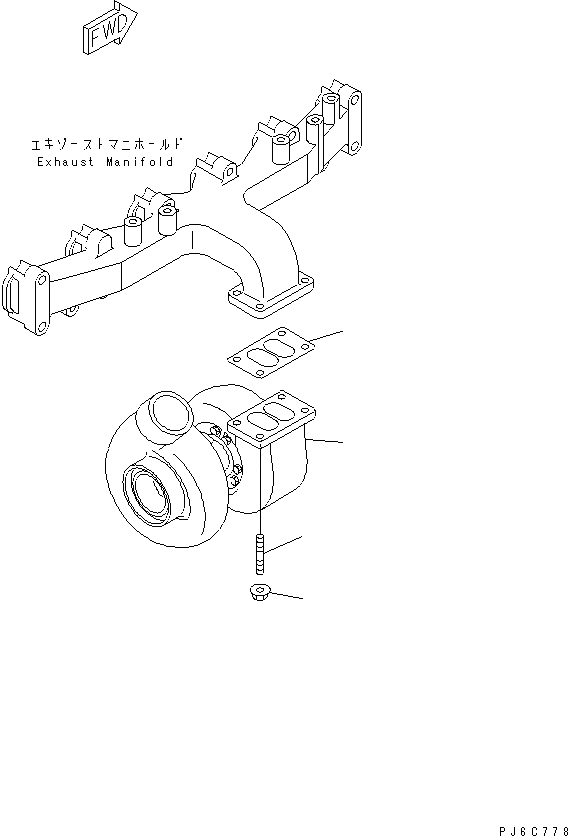 Схема запчастей Komatsu 6D102E-1F-D1 - КРЕПЛЕНИЕ ТУРБОНАГНЕТАТЕЛЯ (СПЕЦ-Я ДЛЯ БОЛЬШИХ ВЫСОТ.)(№8-) ДВИГАТЕЛЬ