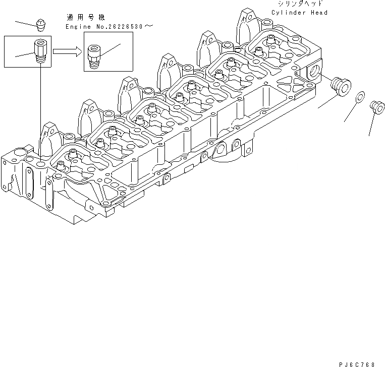 Схема запчастей Komatsu 6D102E-1F - ОБОГРЕВАТЕЛЬ. АДАПТЕР ДВИГАТЕЛЬ