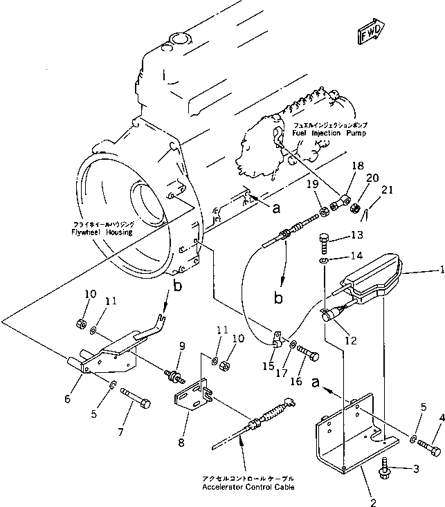 Схема запчастей Komatsu 6D105-1EE - СТОП МОТОР ДВИГАТЕЛЯ И КРЕПЛЕНИЕ (KEY СТОП ТИП) ТОПЛИВН. СИСТЕМА