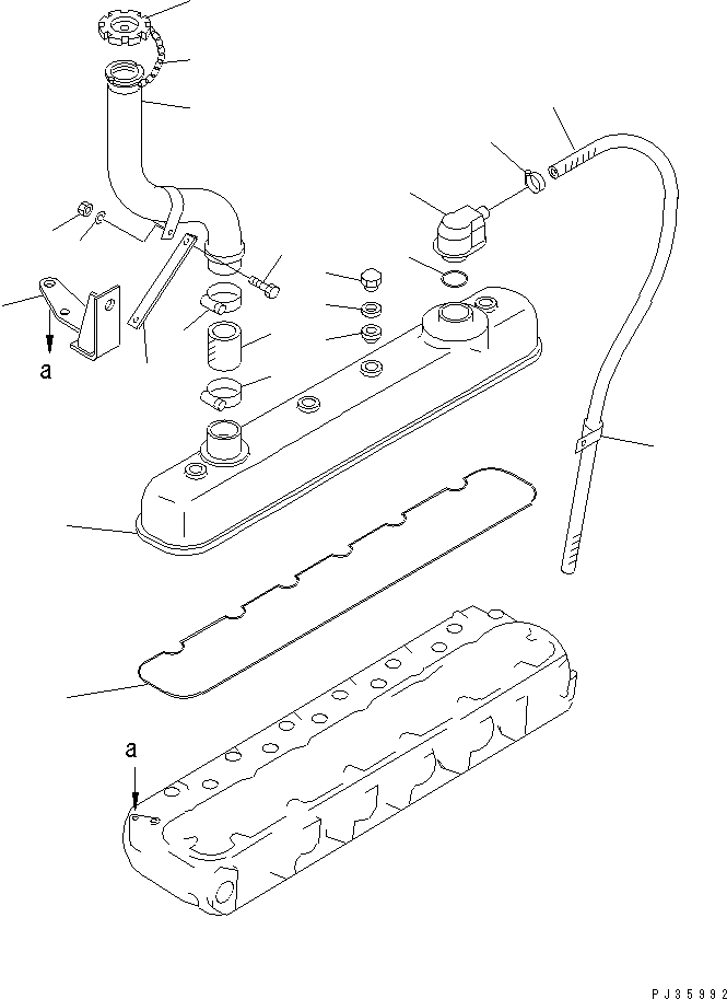 Схема запчастей Komatsu 6D105-1L - ГОЛОВКА ЦИЛИНДРОВ COVER(№79-) ГОЛОВКА ЦИЛИНДРОВ