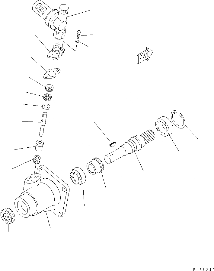 Схема запчастей Komatsu 6D105-1M-A - МЕХАНИЧ. СЕРВИС-МЕТР И ПРИВОД(№88-) ТОПЛИВН. СИСТЕМА
