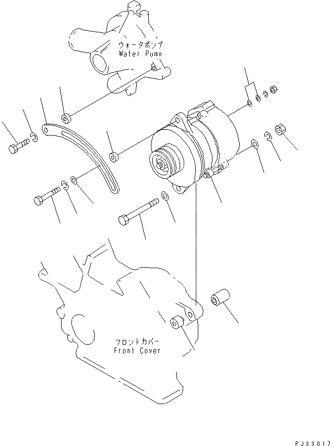 Схема запчастей Komatsu 6D105-1Z - ГЕНЕРАТОР И КРЕПЛЕНИЕ (A) (ГЕНЕРАТОР С НЕ ЗАКАЛЕНН. PU- LLEY) (КОРПУС LESS ТИП)(№99-) ЭЛЕКТРИКА