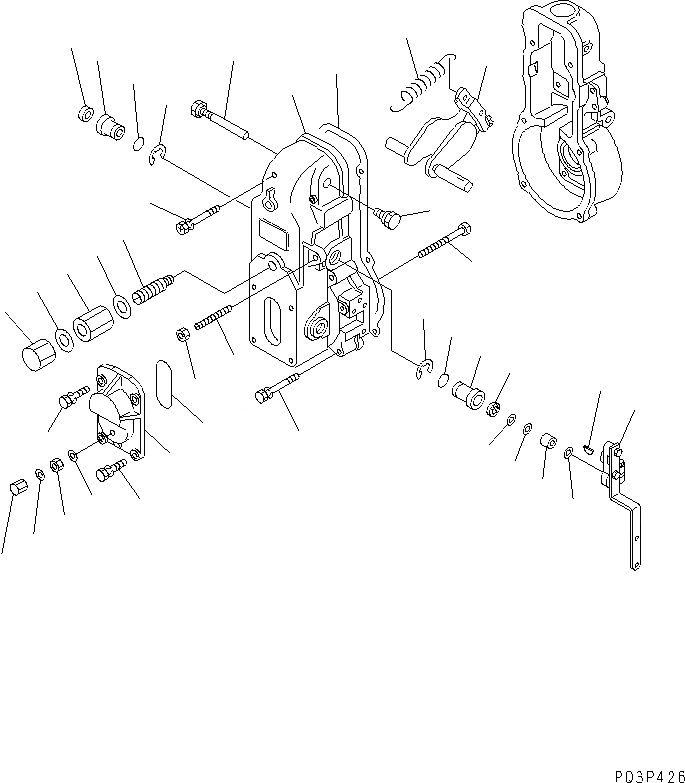 Схема запчастей Komatsu 6D105-1EE-U - ТОПЛ. НАСОС (РЕГУЛЯТОР) (/) ТОПЛИВН. СИСТЕМА